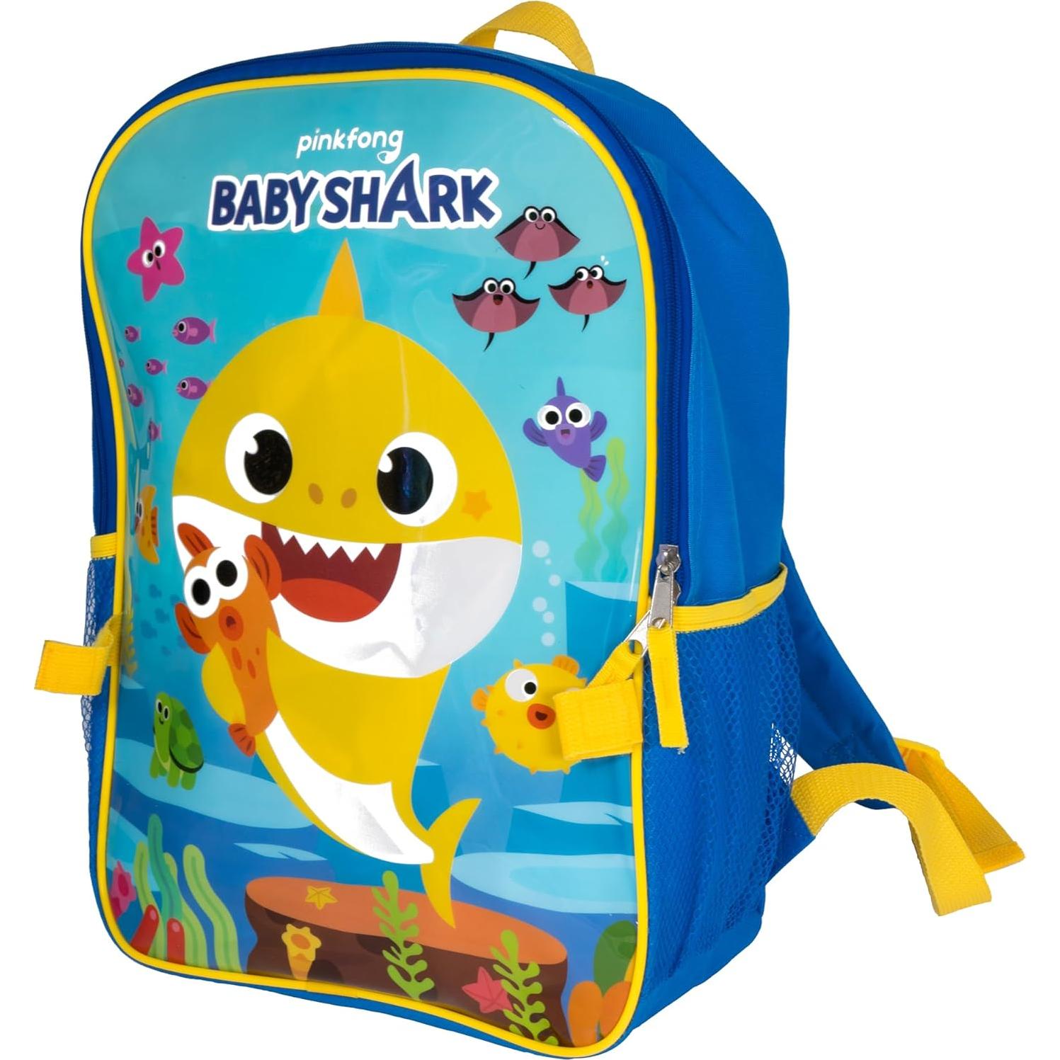 Mochila Escolar Baby Shark 16" + Lonchera Aislada Azul