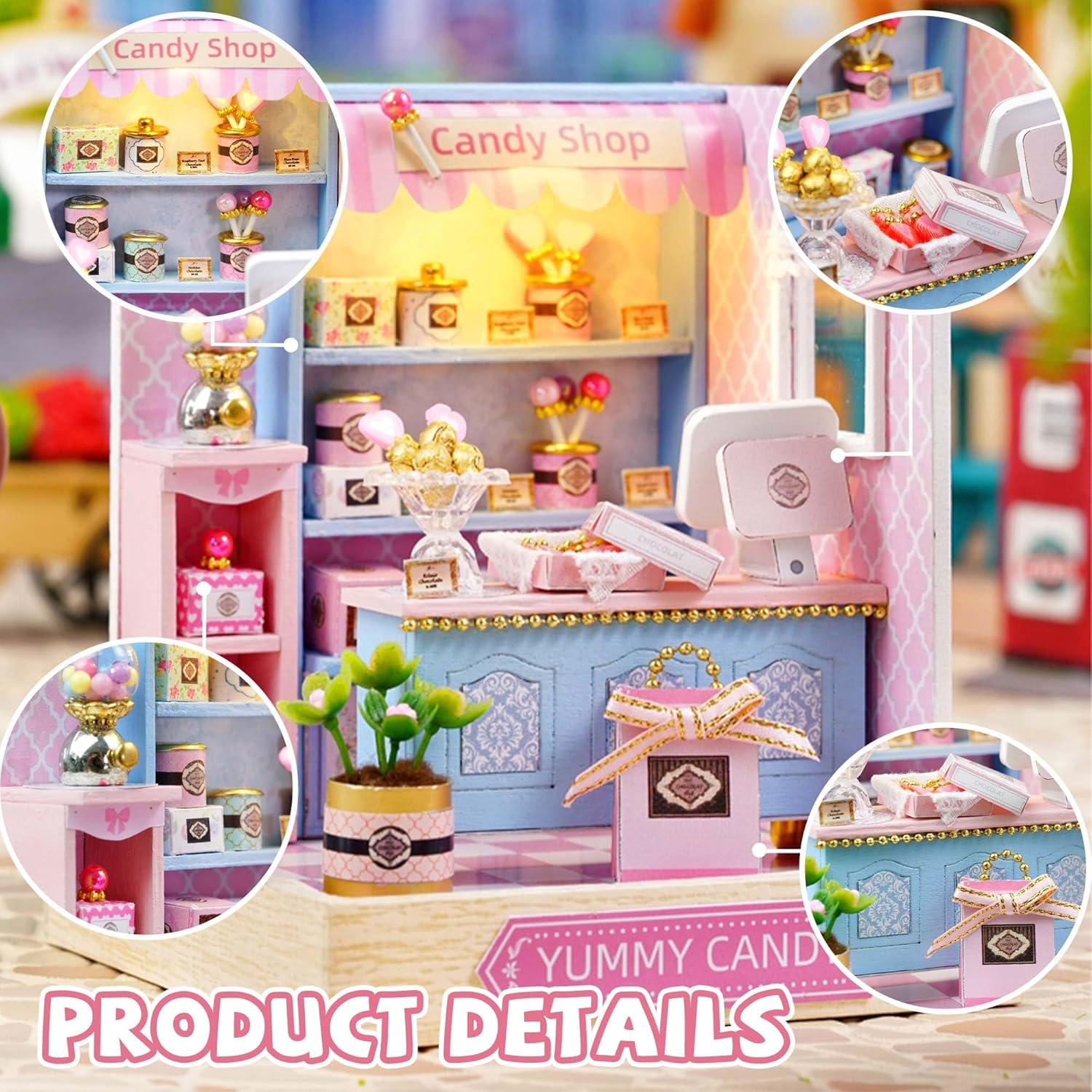 Casa de Muñecas Kisoy Miniatura DIY con Muebles y LED