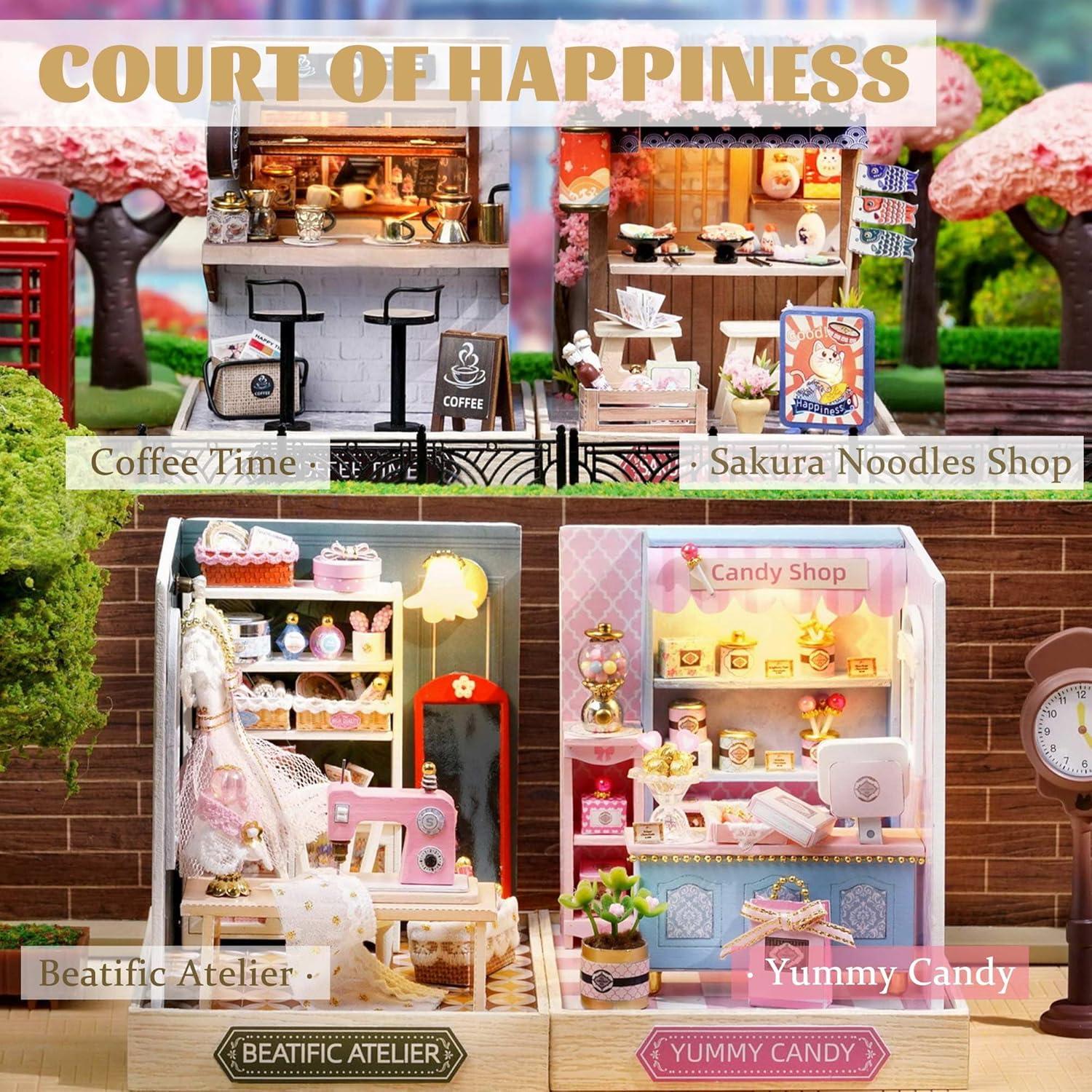 Casa de Muñecas Kisoy Miniatura DIY con Muebles y LED