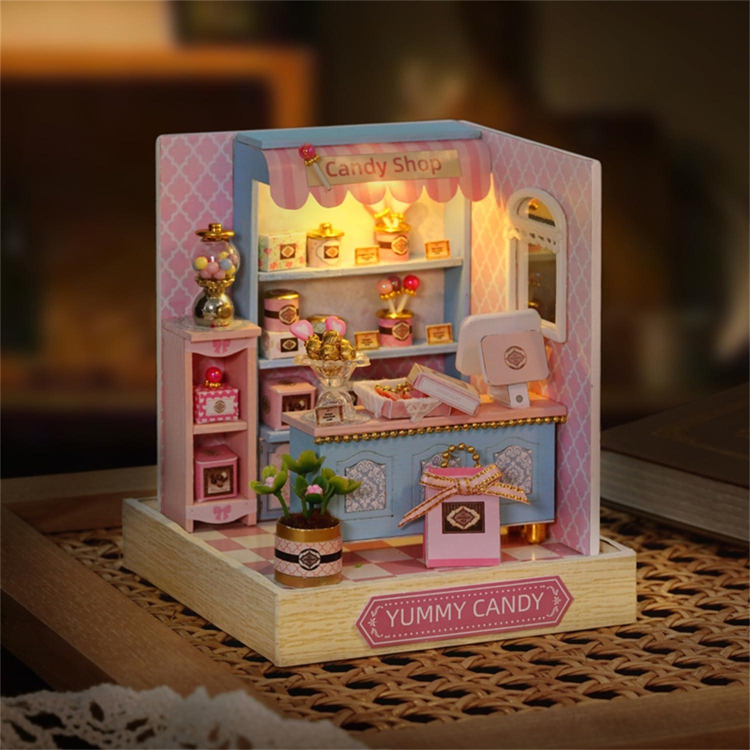 Casa de Muñecas Kisoy Miniatura DIY con Muebles y LED