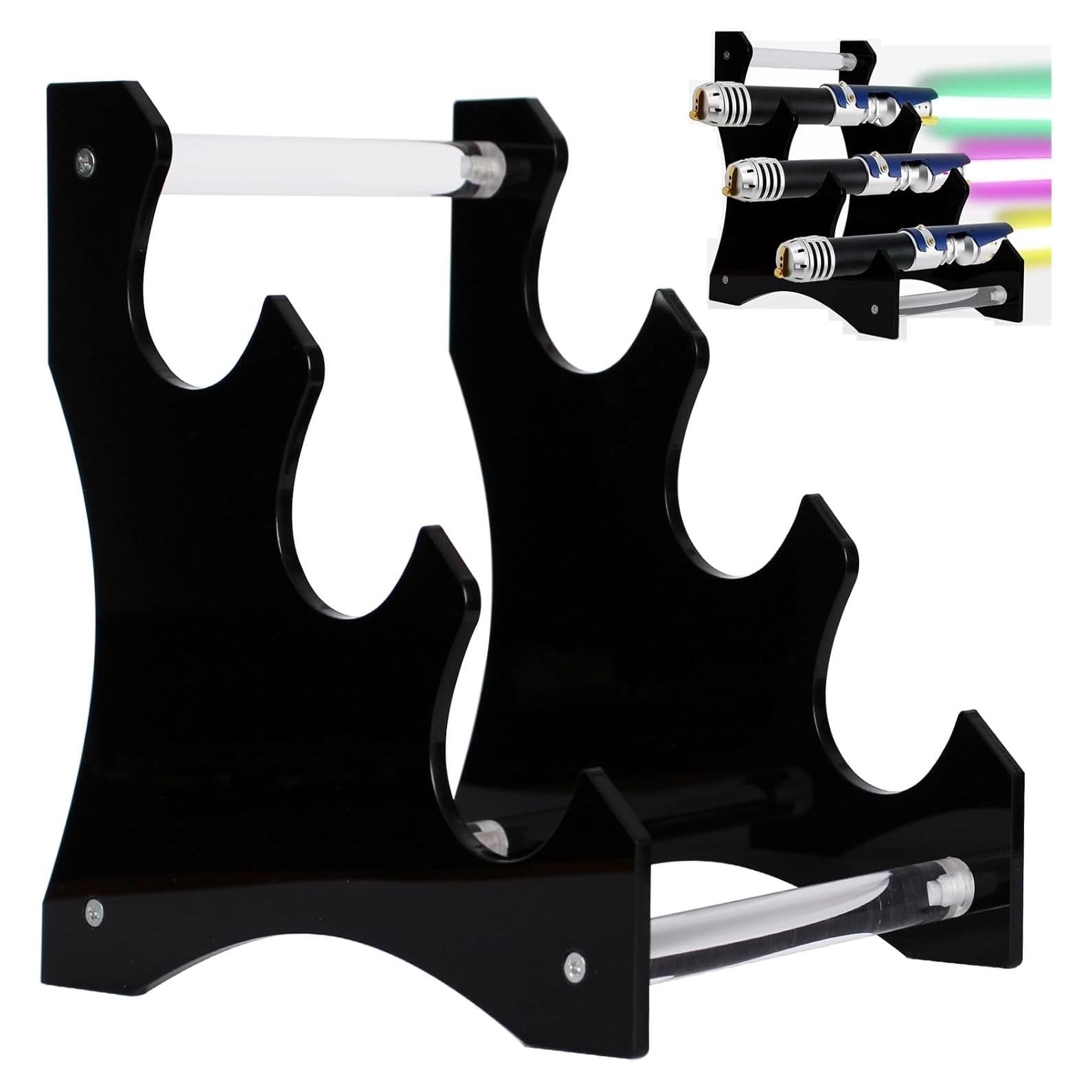 Soporte de Sable de Luz Acrílico HHUXIUE 3 Niveles Negro