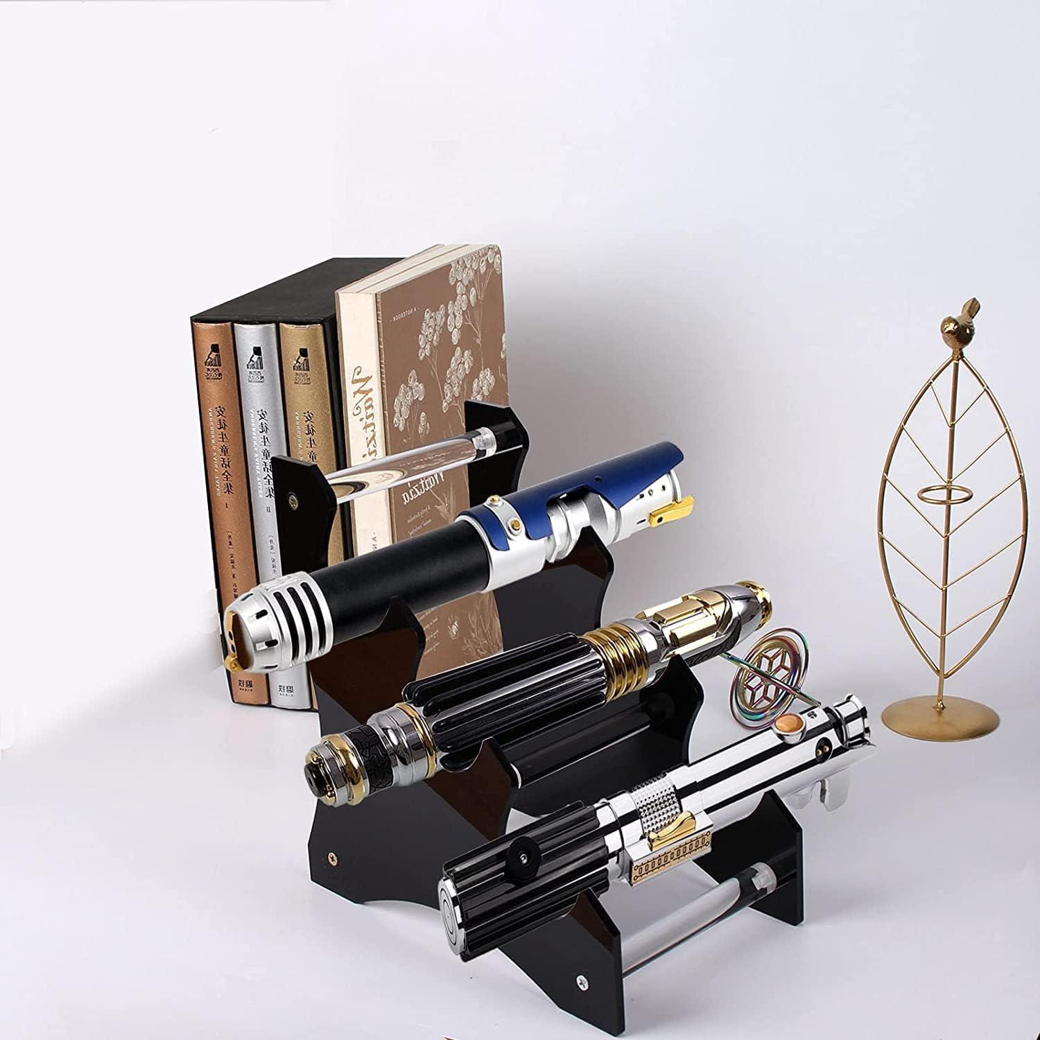 Soporte de Sable de Luz Acrílico HHUXIUE 3 Niveles Negro