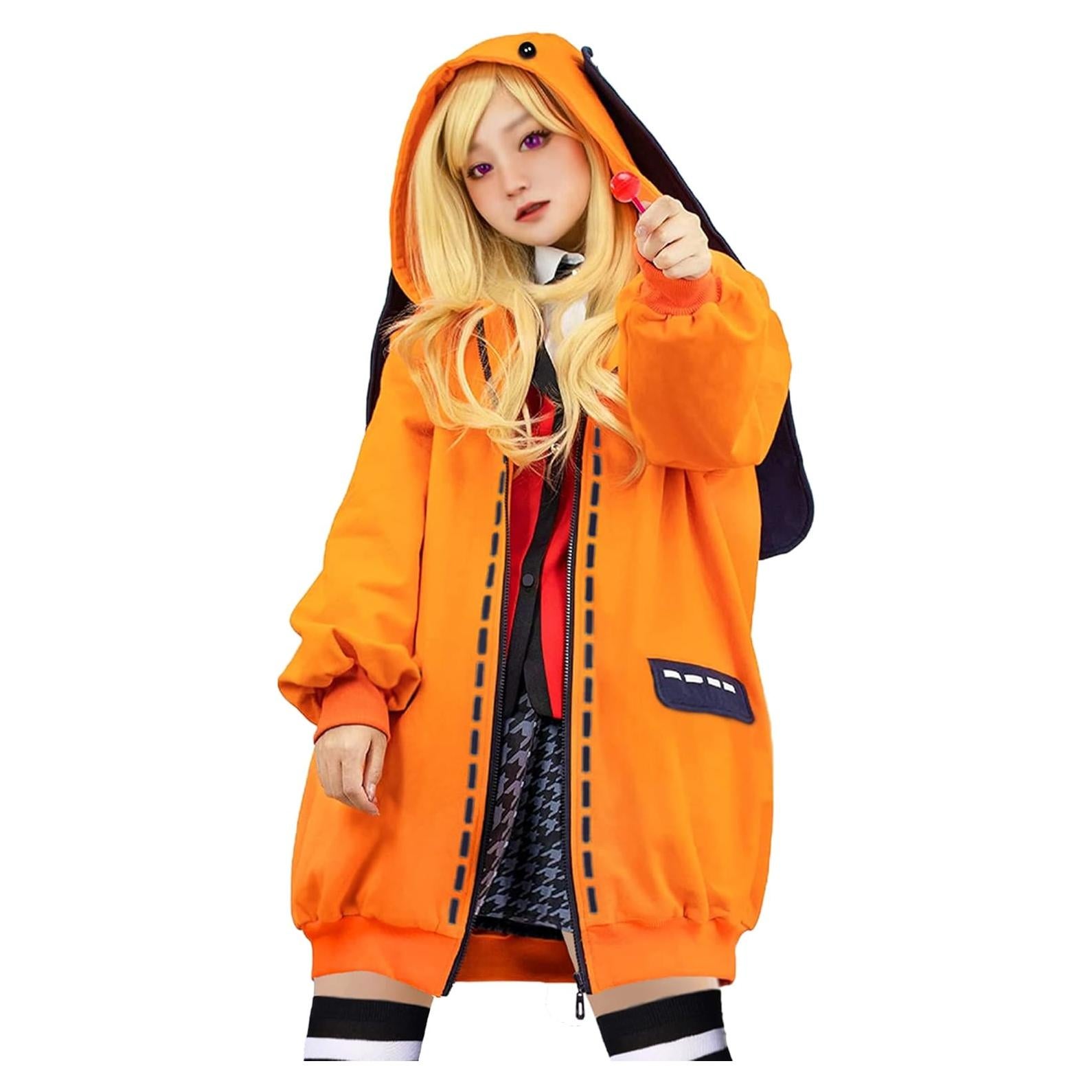Disfraz de Cosplay Runa con Capucha Conejo Naranja S-XL