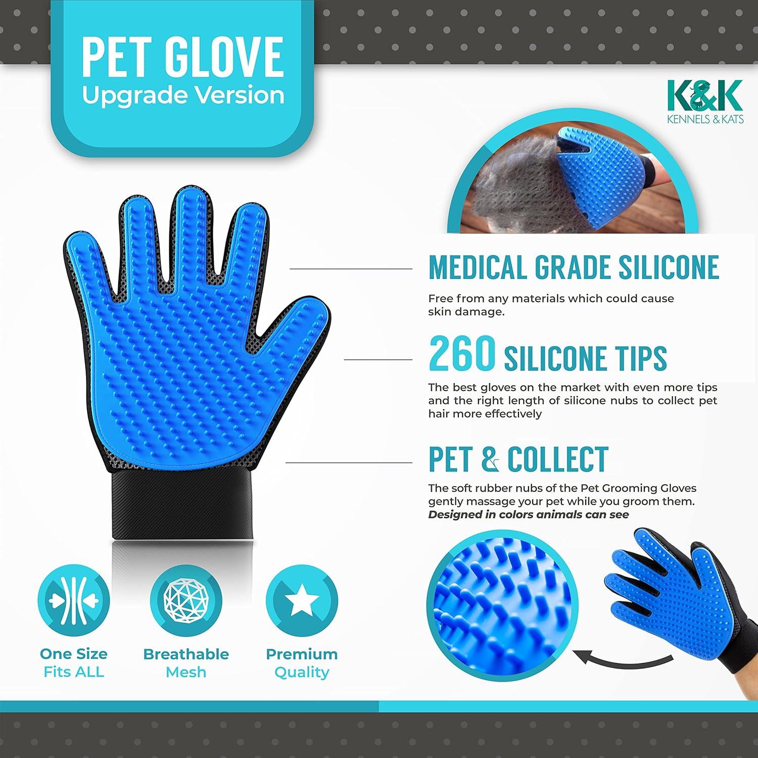 Guantes de Aseo para Mascotas Kennels & Kats - Talla Única Azul