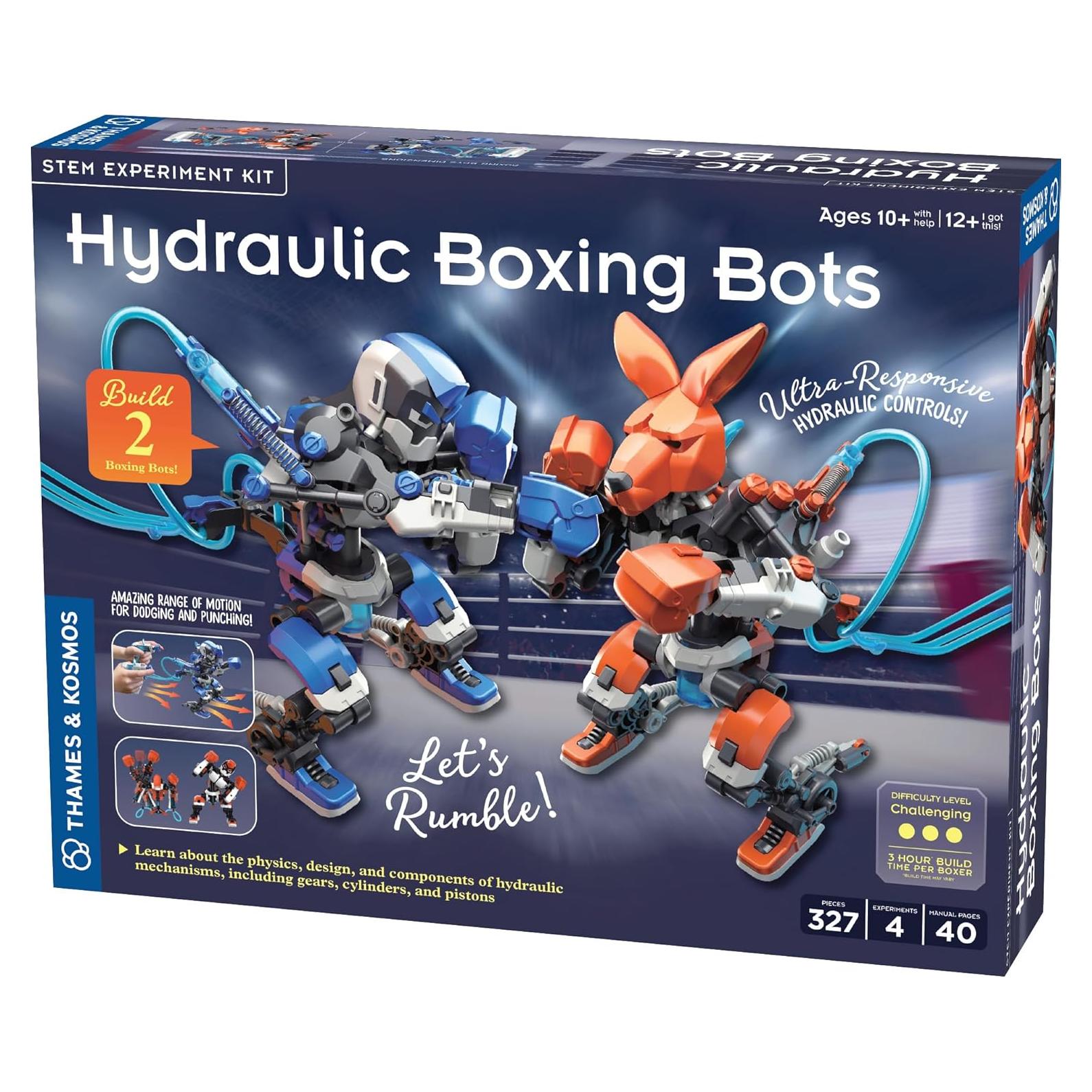 Thames & Kosmos Hydraulic Boxing Bots STEM Experiment Kit | Build Two Hydraulic-Powered Boxing Robots! | Explore Hydraulic, Water-Powered Systems | Challenge a Friend to a Robot Duel!