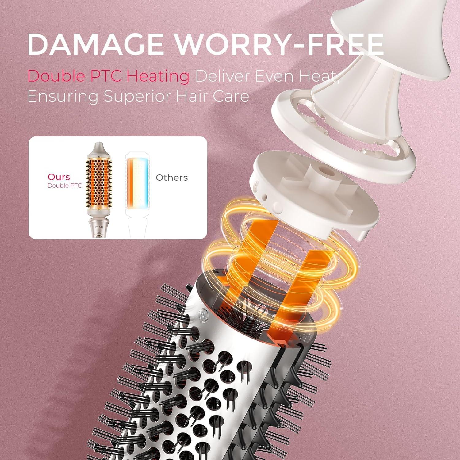 Cepillo Térmico TYMO STYLUX 2 en 1 Alisador y Rizador