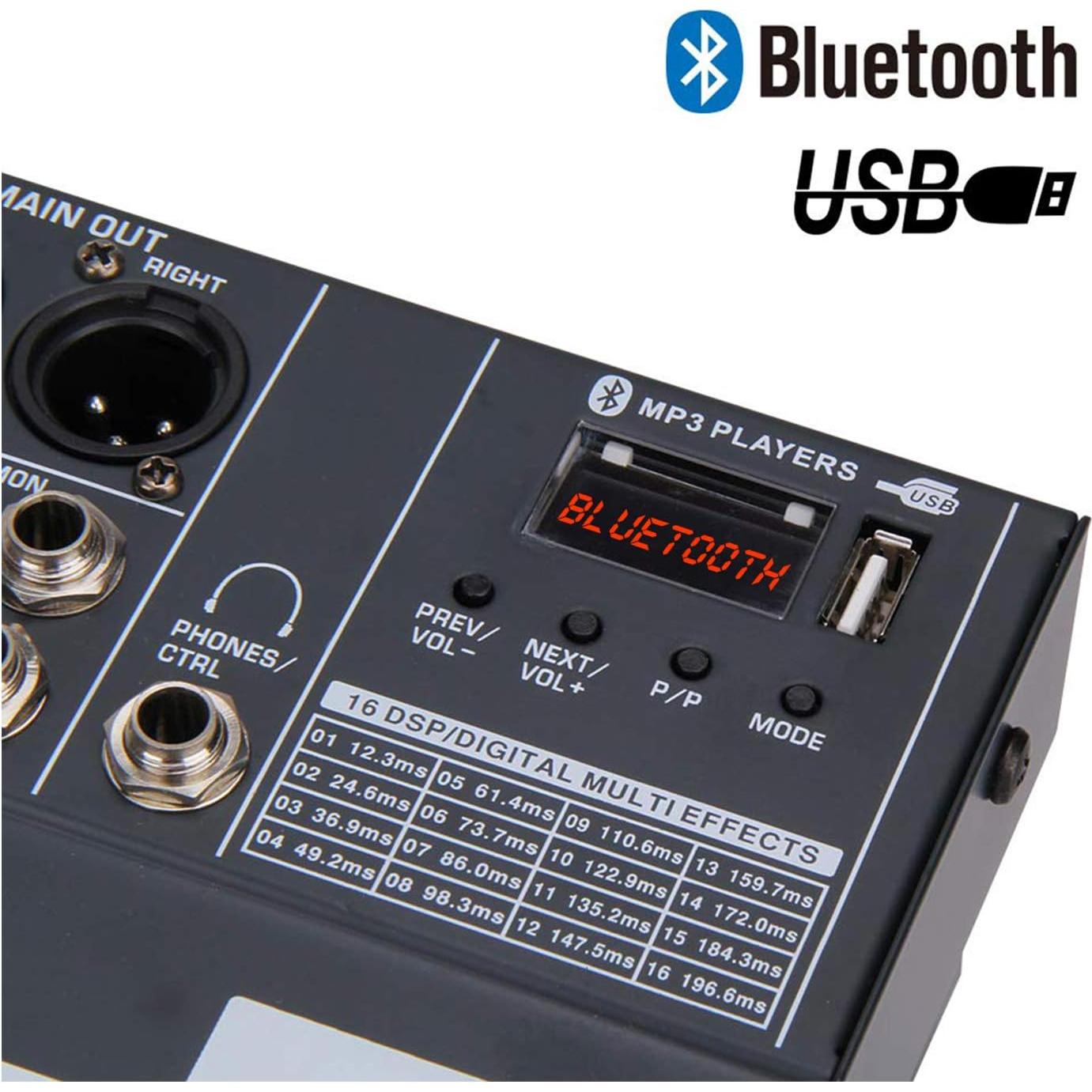 Mezclador de Audio Boytone BT-60MX 6 Canales Bluetooth
