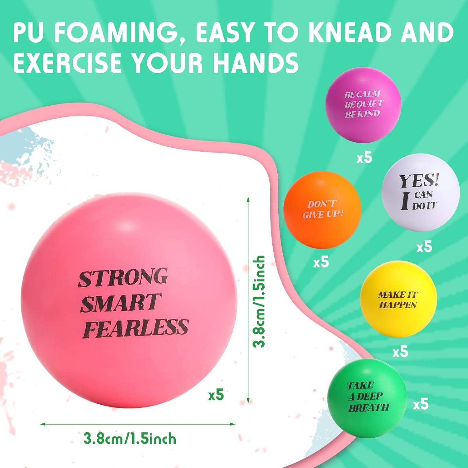 Kasyat 30 Pelotas Antiestrés Motivacionales de Espuma Coloridas