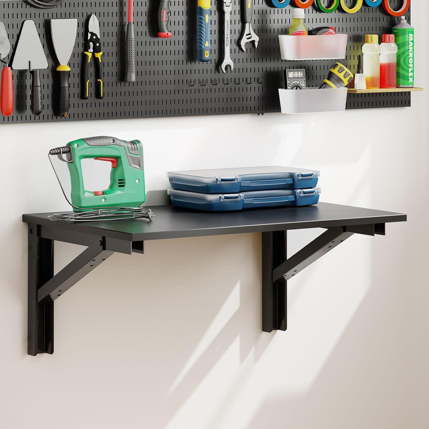 Mesa Plegable Montada en la Pared Necesita AC15CB 76x50cm Negra