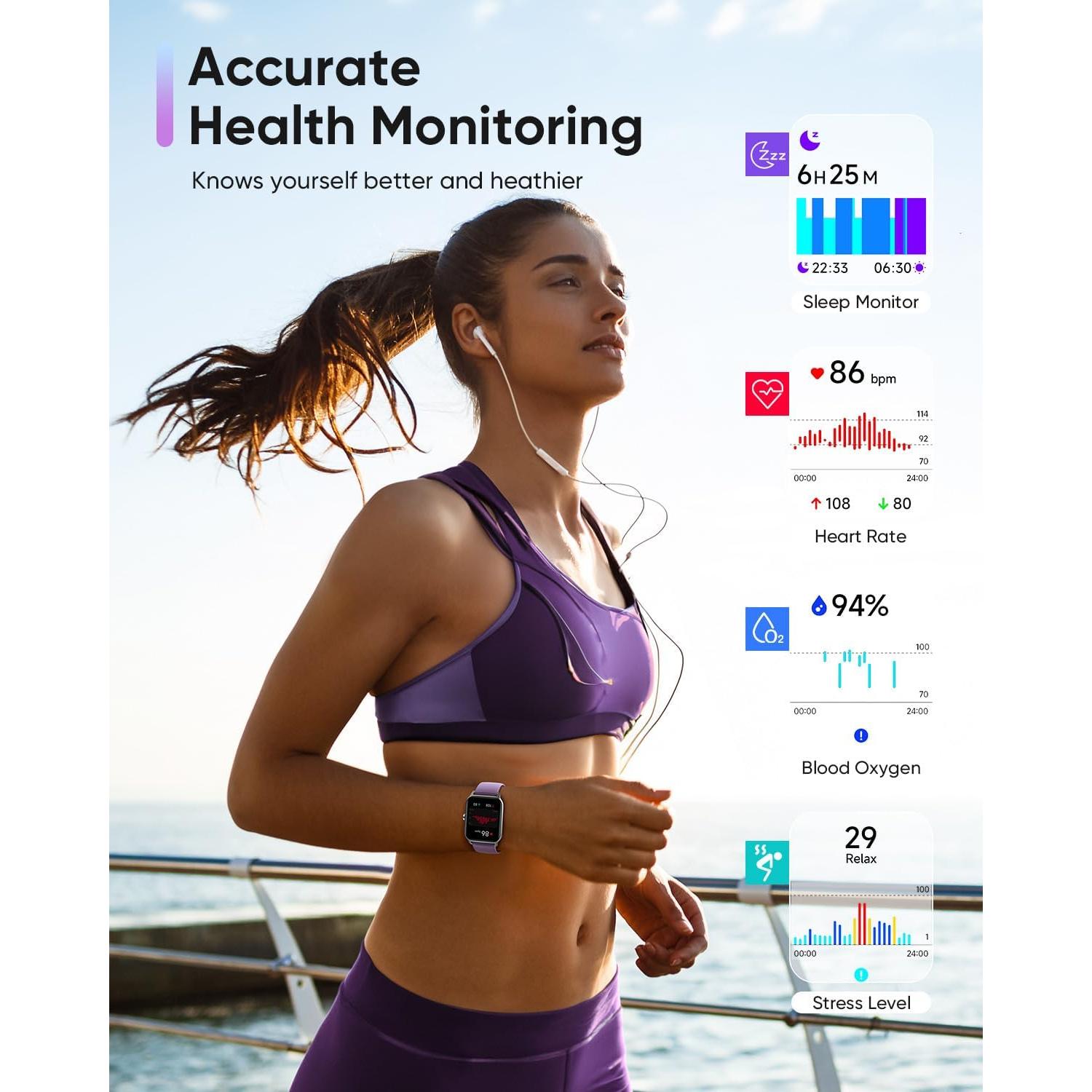 Reloj Inteligente Fitpolo 1.8" con Alexa y 105 Modos