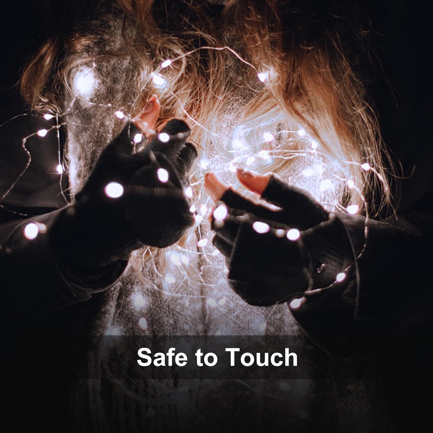 Paquete de 6 Luces de Hadas LED HOBAYS 7 pies 20 LEDs Blanco Frío