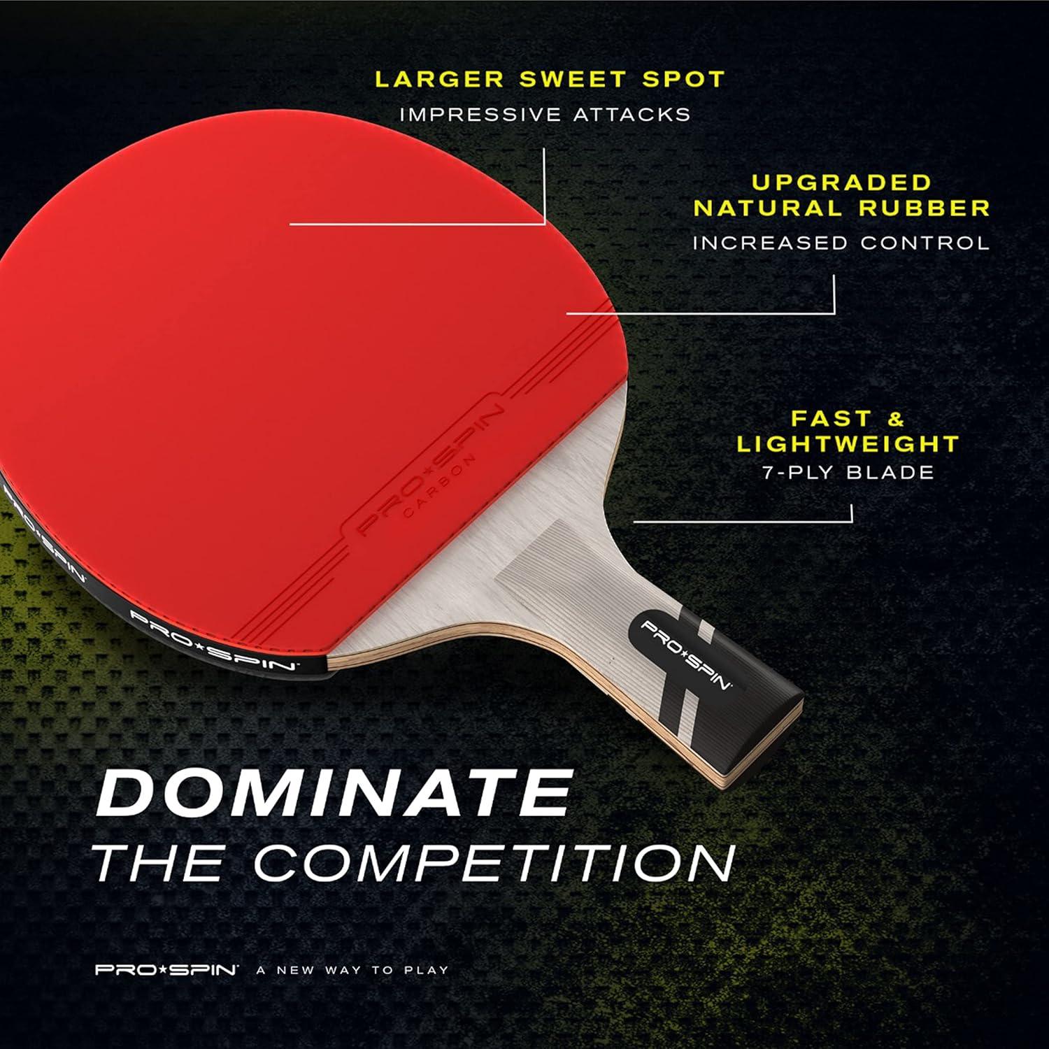 Palas de Ping Pong PRO SPIN Carbono 2 Piezas Penhold