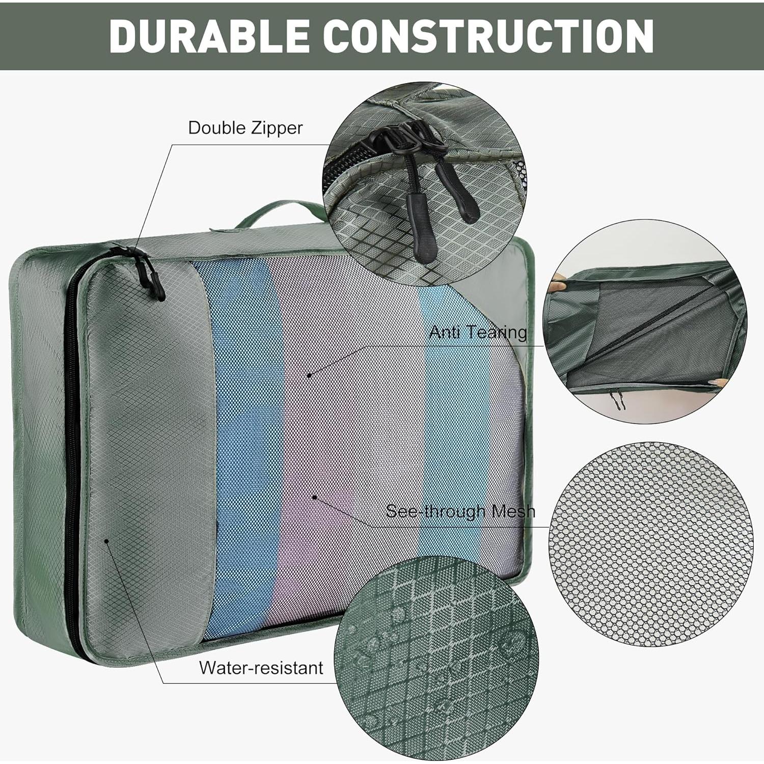 Set de 8 Cubos de Empaque Toncoke Verde Aguacate para Viaje