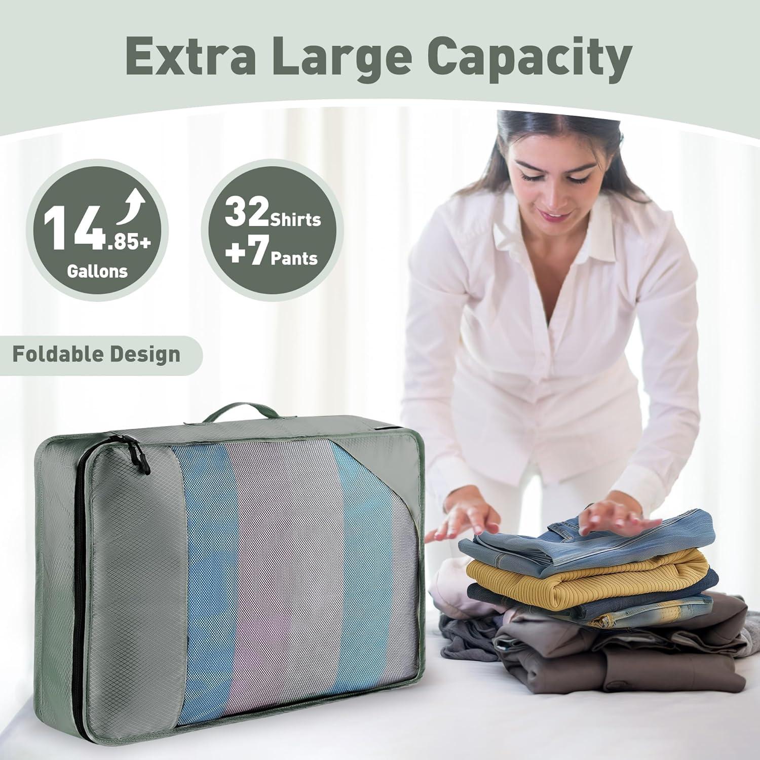 Set de 8 Cubos de Empaque Toncoke Verde Aguacate para Viaje