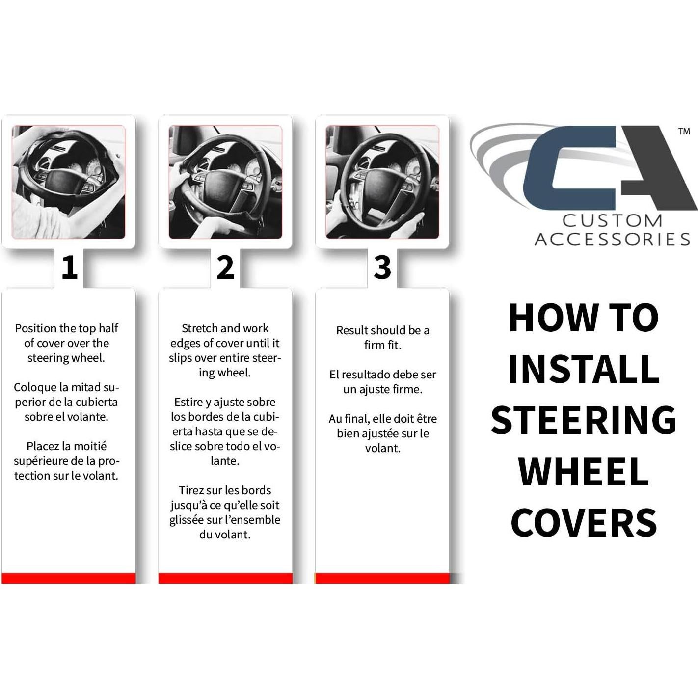 Cubierta de Volante Custom Accessories 35710P Negra 36-39 cm