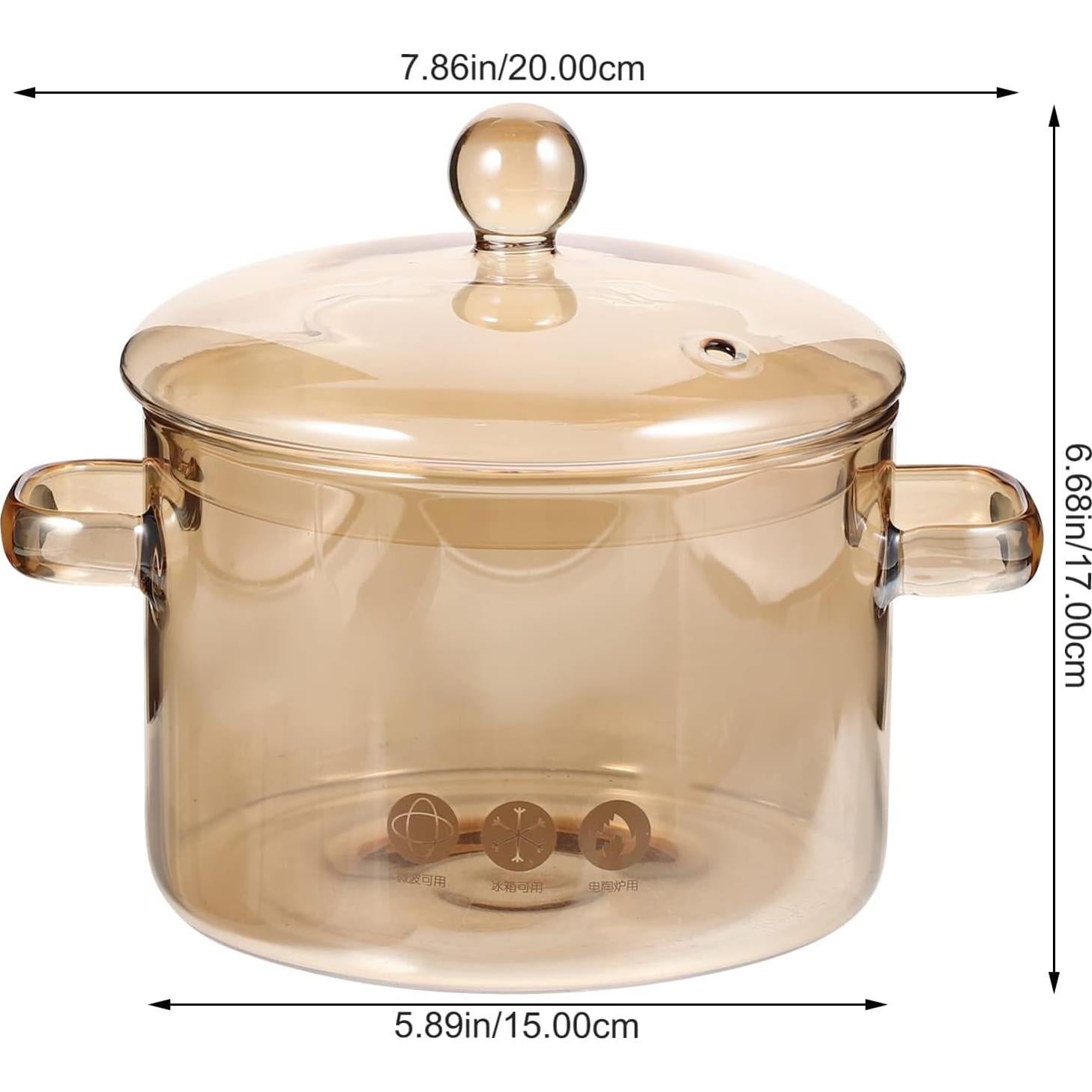 Olla de Vidrio Borosilicato Vaguelly 1500ml con Tapa