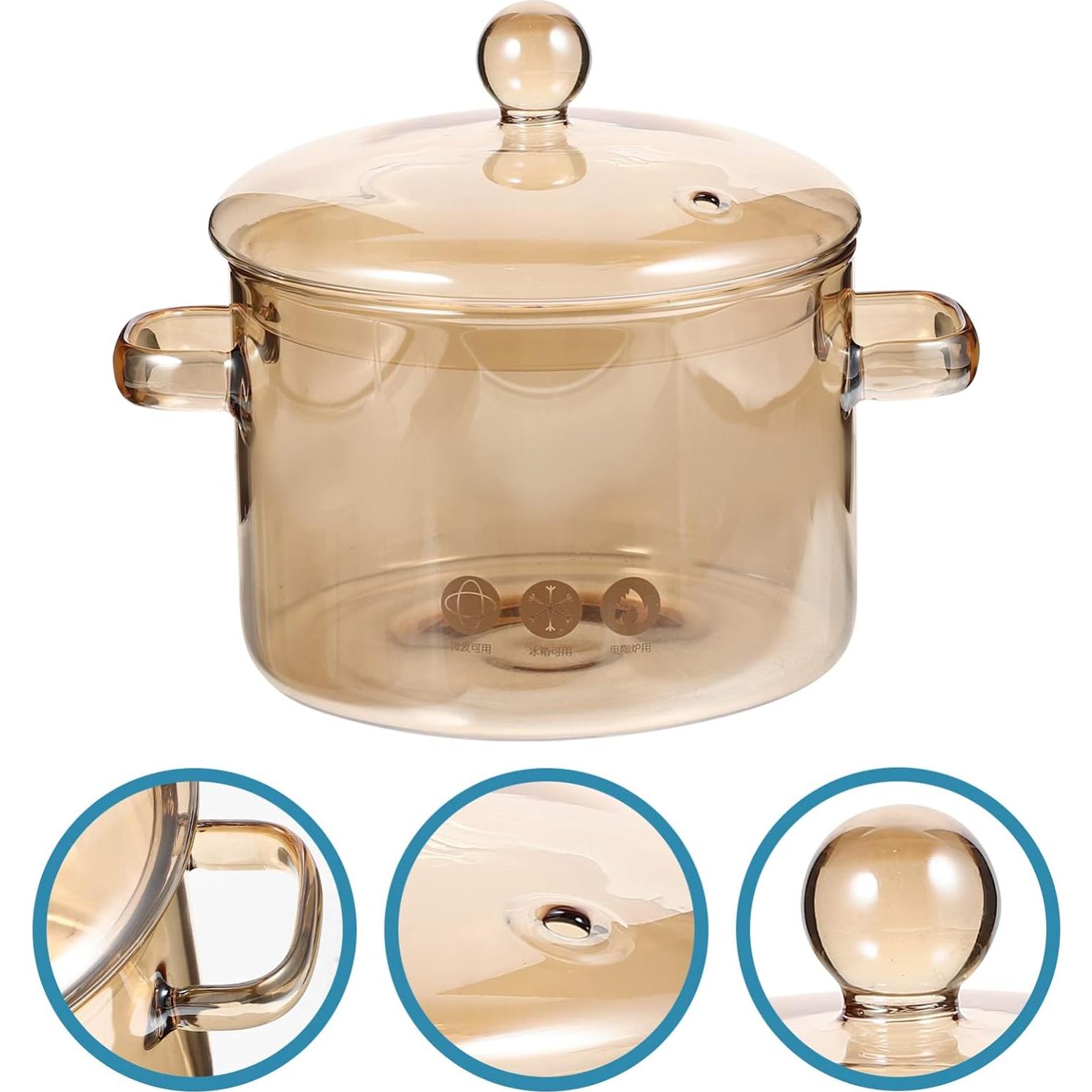 Olla de Vidrio Borosilicato Vaguelly 1500ml con Tapa