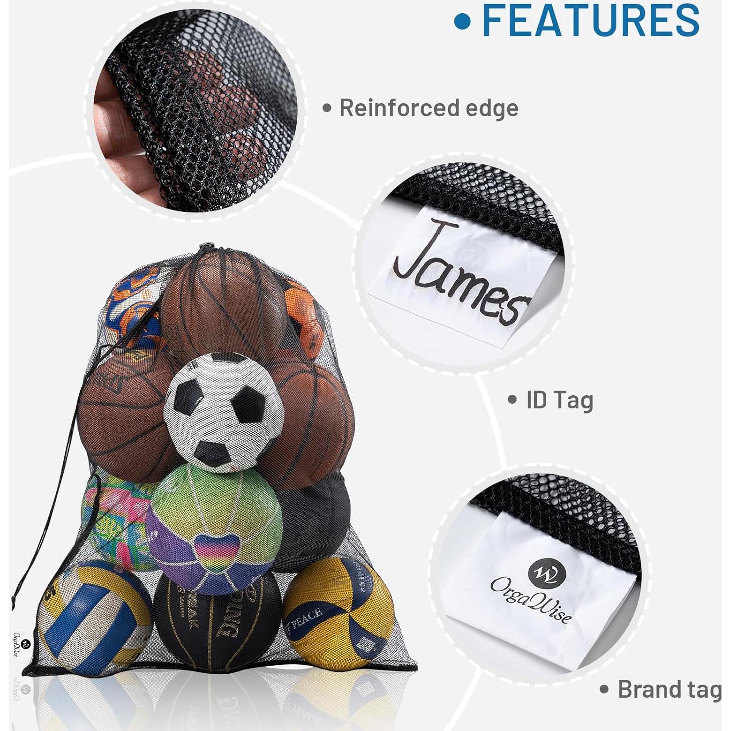 Bolsa de Malla para Pelotas OrgaWise 70x90cm Negra