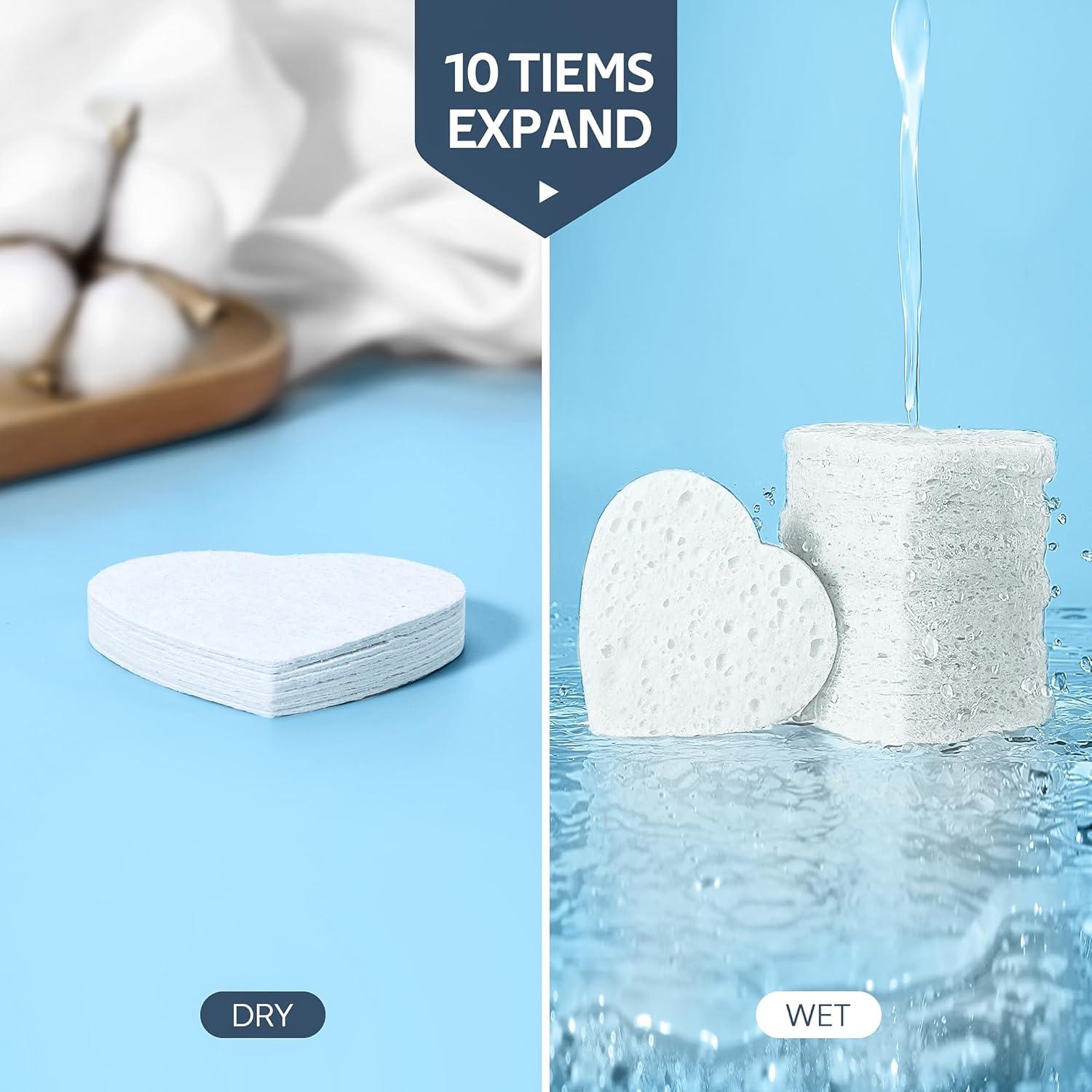 Esponjas Faciales Comprimidas Gainwell - 50 Piezas Corazón