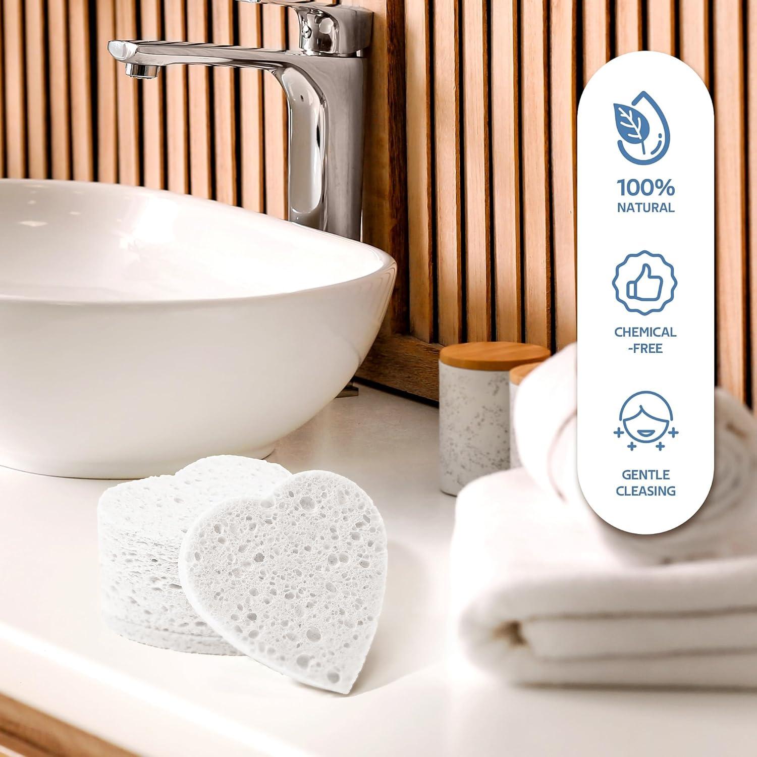 Esponjas Faciales Comprimidas Gainwell - 50 Piezas Corazón