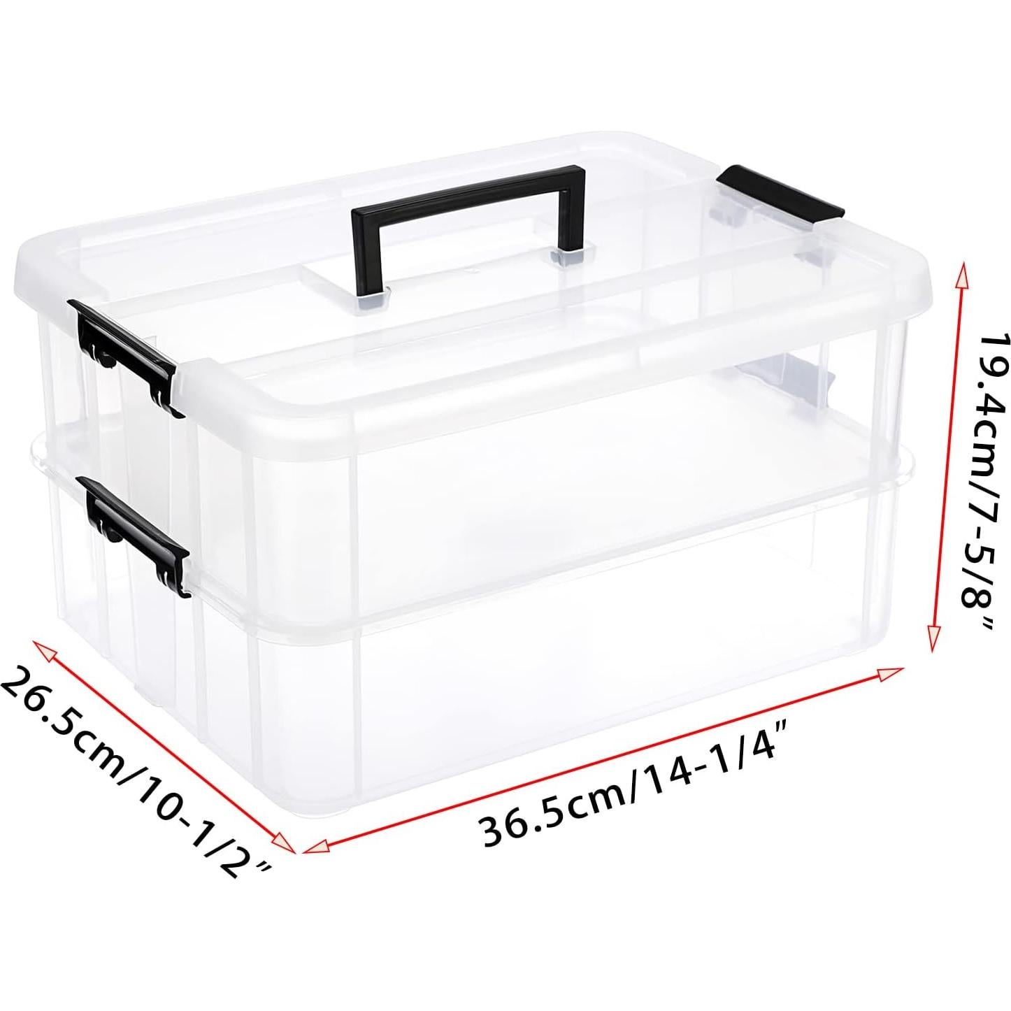 Caja de Almacenamiento Apilable JUXYES 2 Niveles 2L Transparente