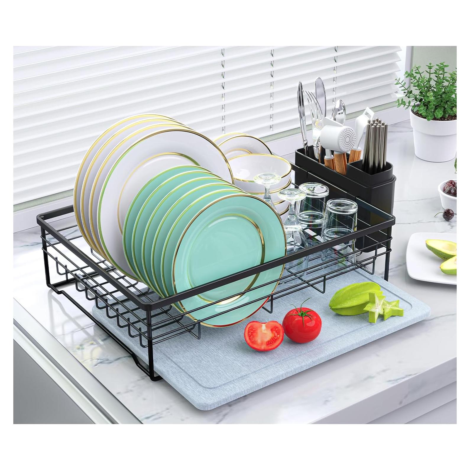 Escurridor de Platos VABNEER con Alfombrilla de Secado Rápido