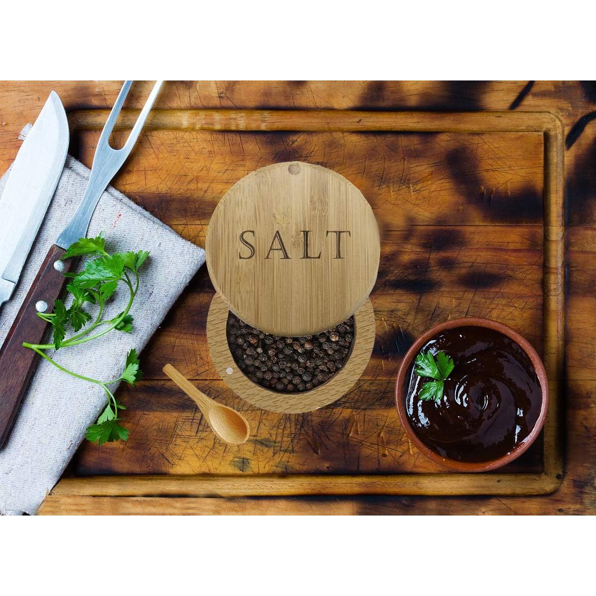 Salero de Bambú VICUKIE con Tapa Magnética 148ml