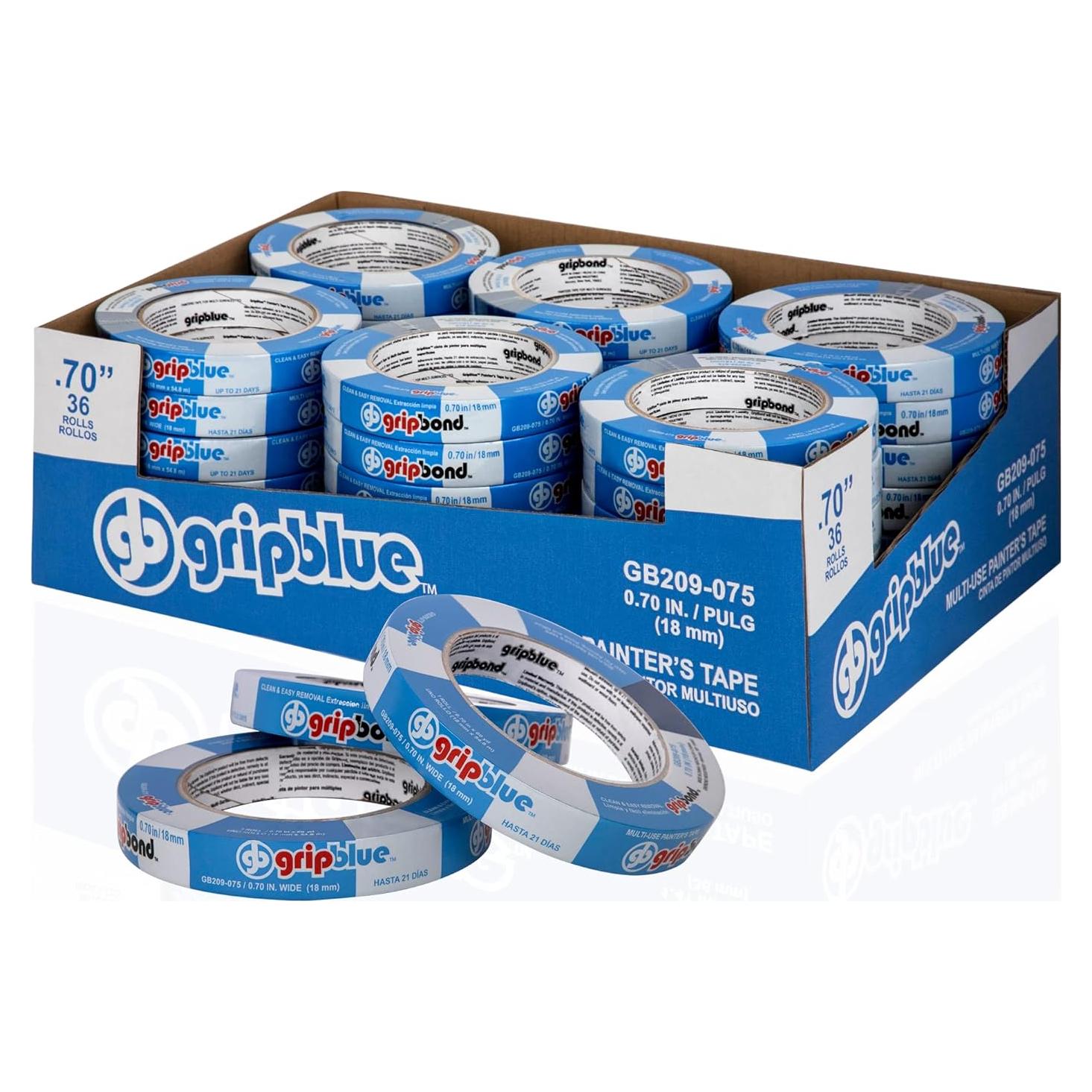 Cinta de Pintor Azul GripBlue 19 mm - 36 Rollos, Multiusos