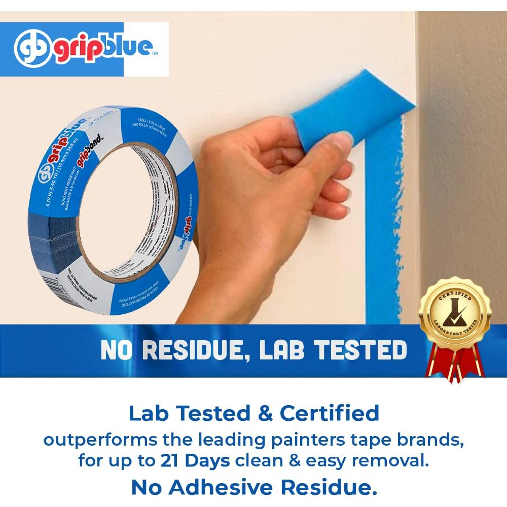 Cinta de Pintor Azul GripBlue 19 mm - 36 Rollos, Multiusos