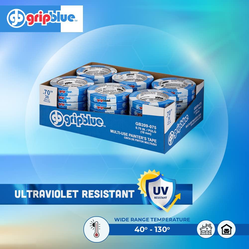 Cinta de Pintor Azul GripBlue 19 mm - 36 Rollos, Multiusos