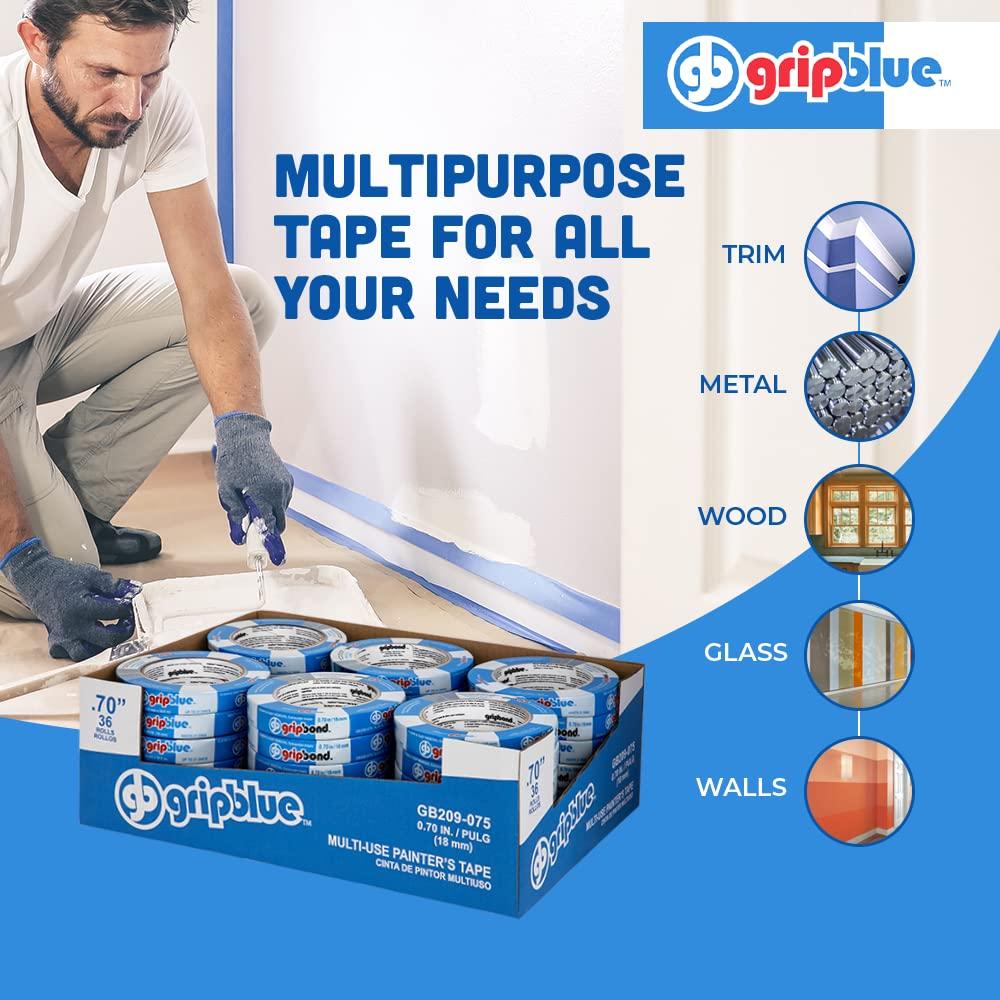 Cinta de Pintor Azul GripBlue 19 mm - 36 Rollos, Multiusos