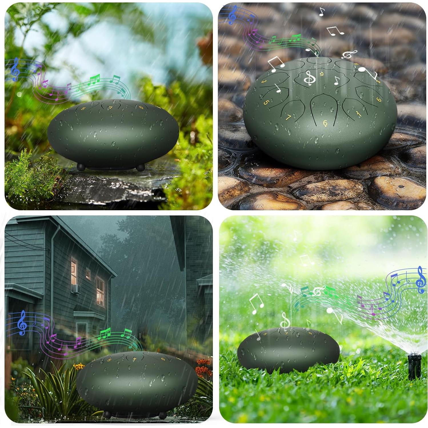 Tambor de Lengua de Acero 20 cm MENGBEI 11 Notas Verde