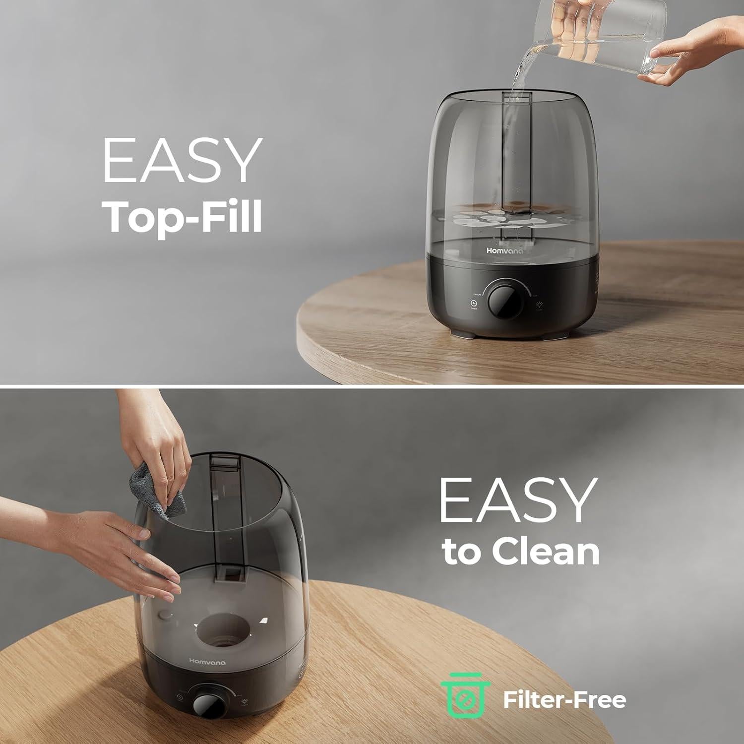 Humidificador Homvana 4L Difusor de Aroma para Dormitorio