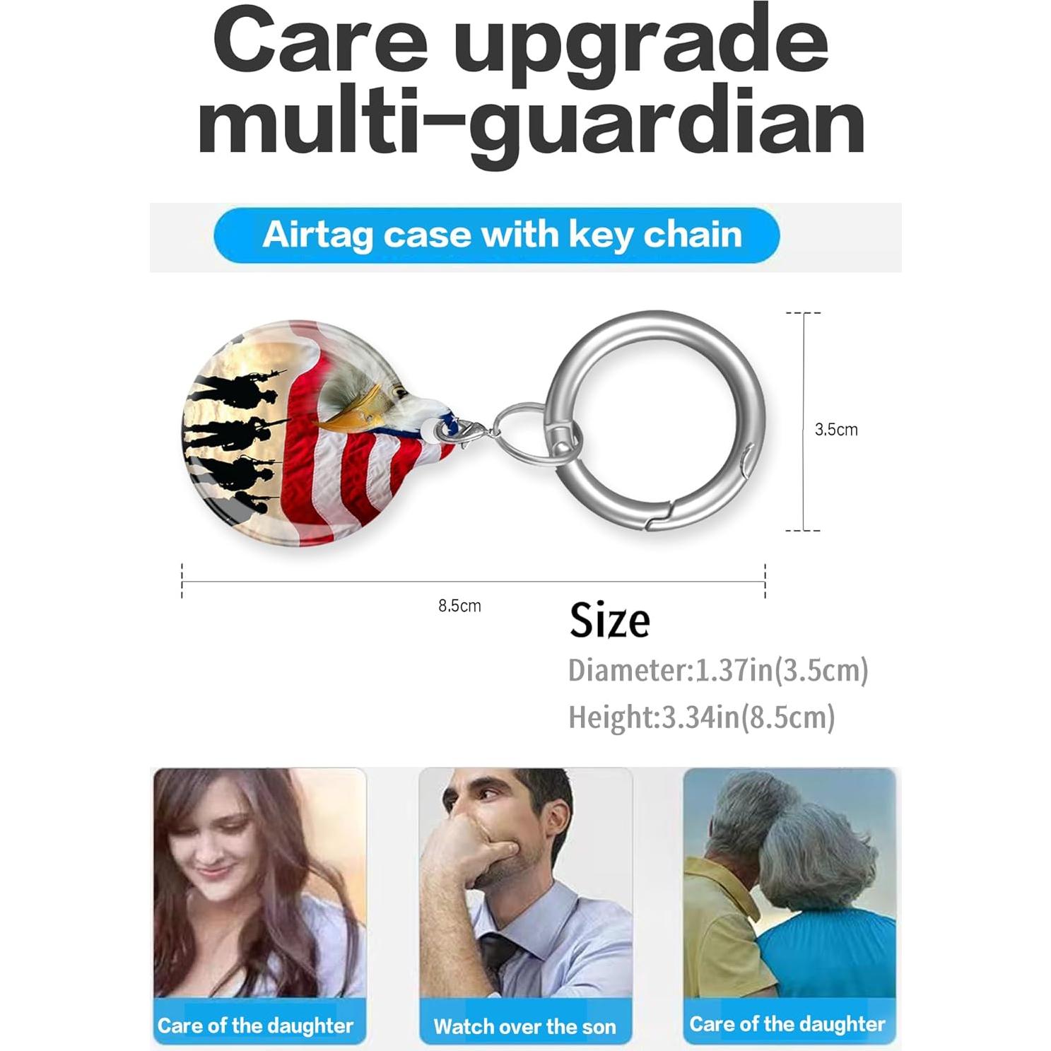 Funda Protectora para Air Tag LZMtacase - Águila Americana