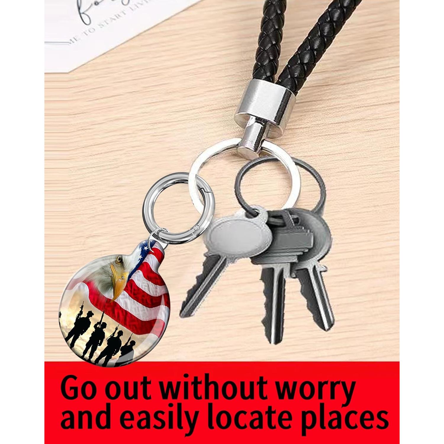 Funda Protectora para Air Tag LZMtacase - Águila Americana