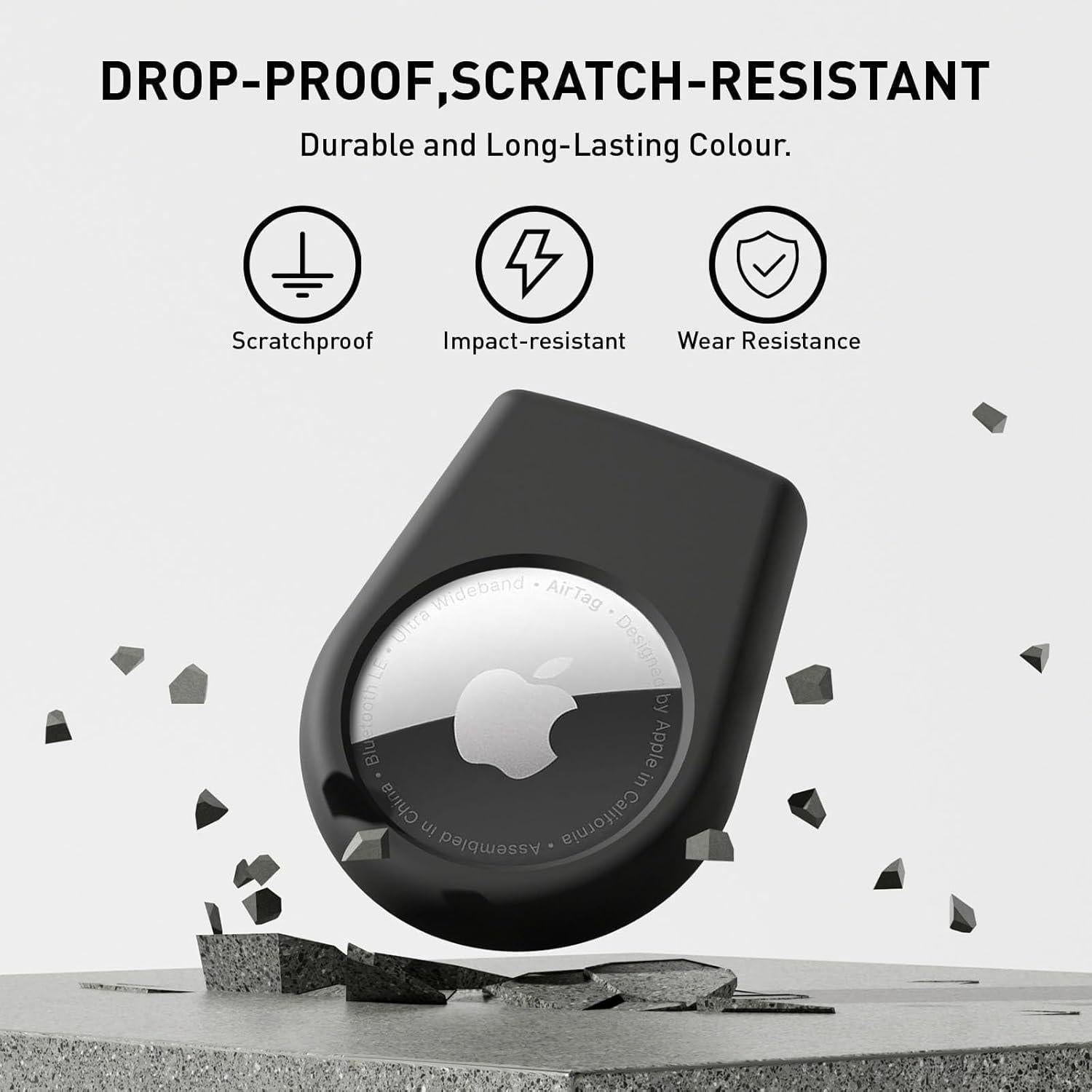 for Air Tags-1 Pack Hidden Case, for Airtag Holder for Kids Hidden with Invisible Pin, GPS Tracker Case, Anti Lost, Luggage, Clothing, Black