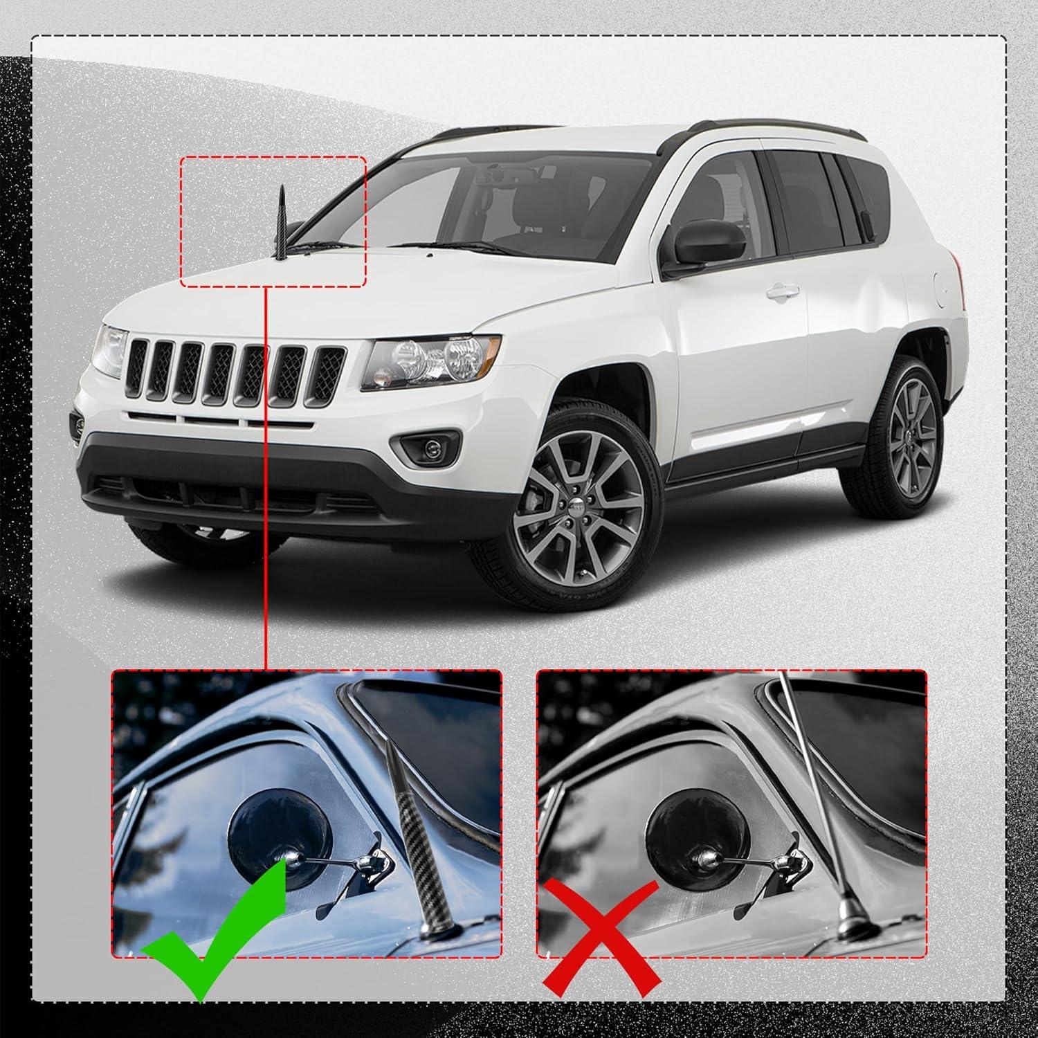 Antena de Bala Turcee para Coche Fibra de Carbono Negra