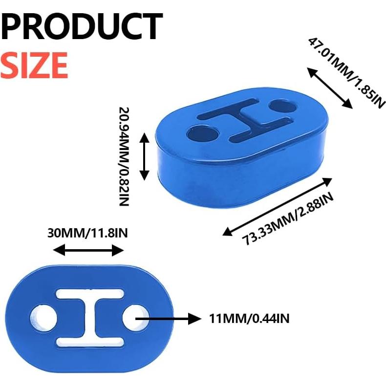 Soporte de Escape de Goma Lunwag 4 Pcs 12mm Universal Azul