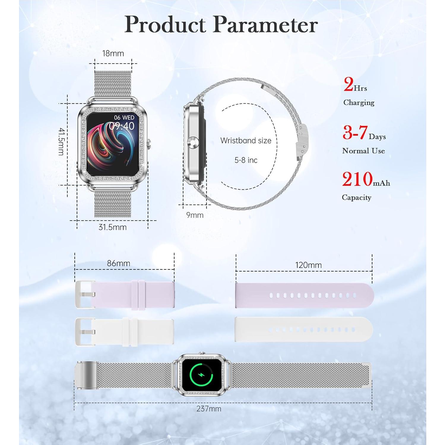 Reloj Inteligente Betatree 1.6" Táctil para Mujeres