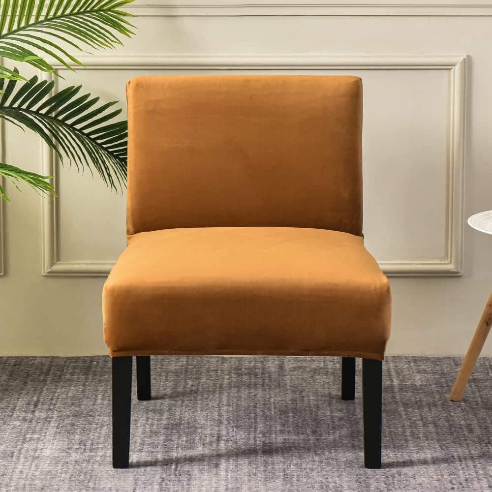 Funda de Silla Sin Brazos JIAN YA NA Terciopelo Camel