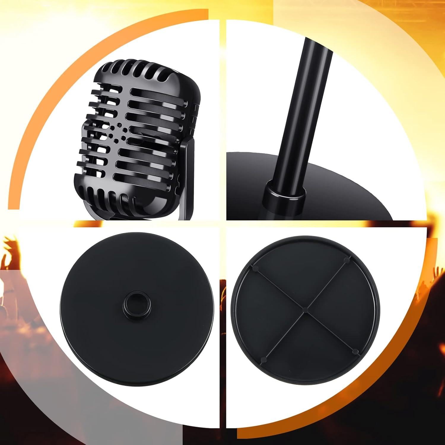 Zubebe 4 Piezas Micrófono Retro Falso Decoración Vintage