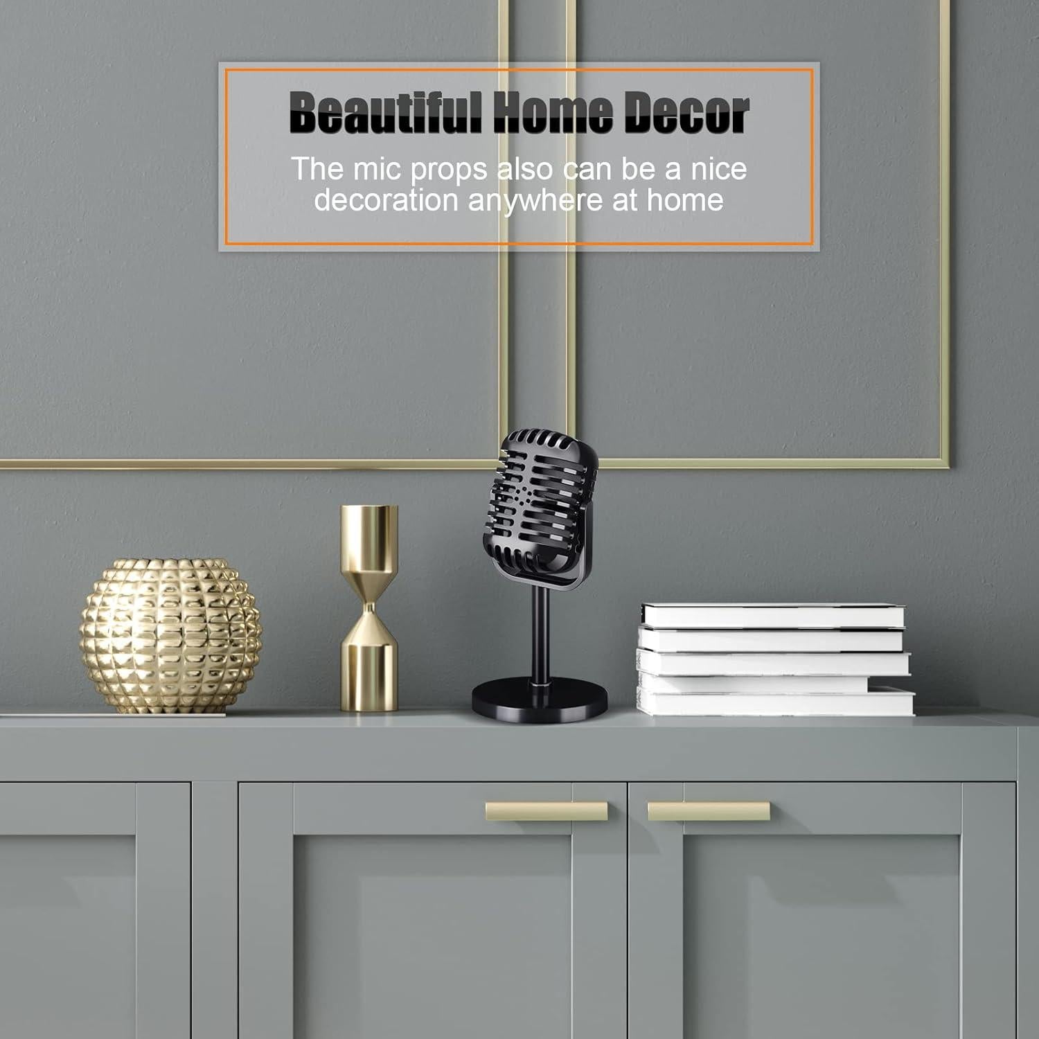 Zubebe 4 Piezas Micrófono Retro Falso Decoración Vintage