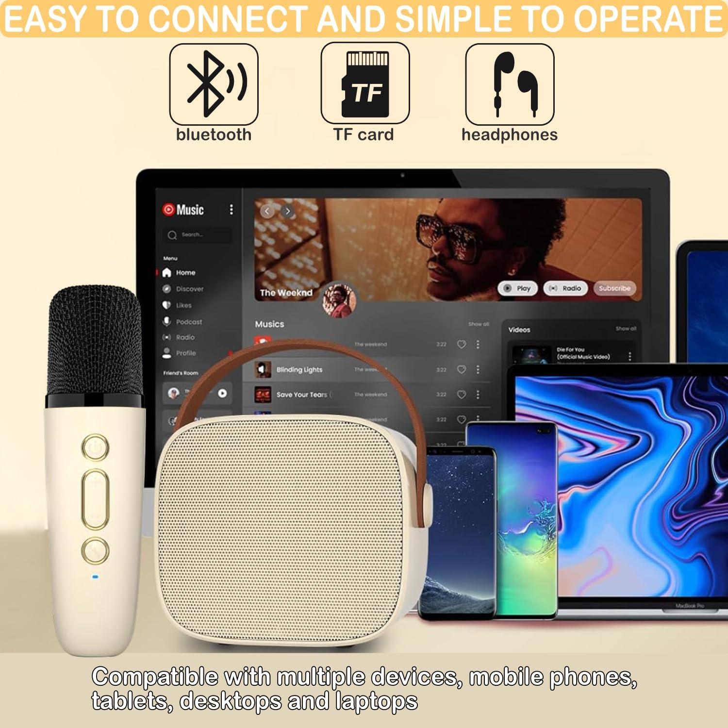 Mini Máquina de Karaoke Bluetooth Darkant con Micrófono Inalámbrico