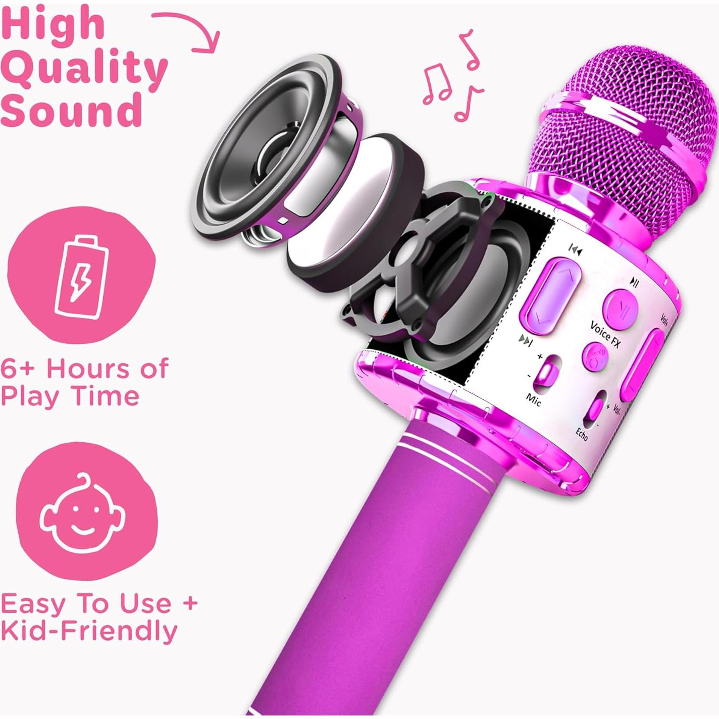 Micrófono de Karaoke Move2Play para Niños | Bluetooth y Efectos