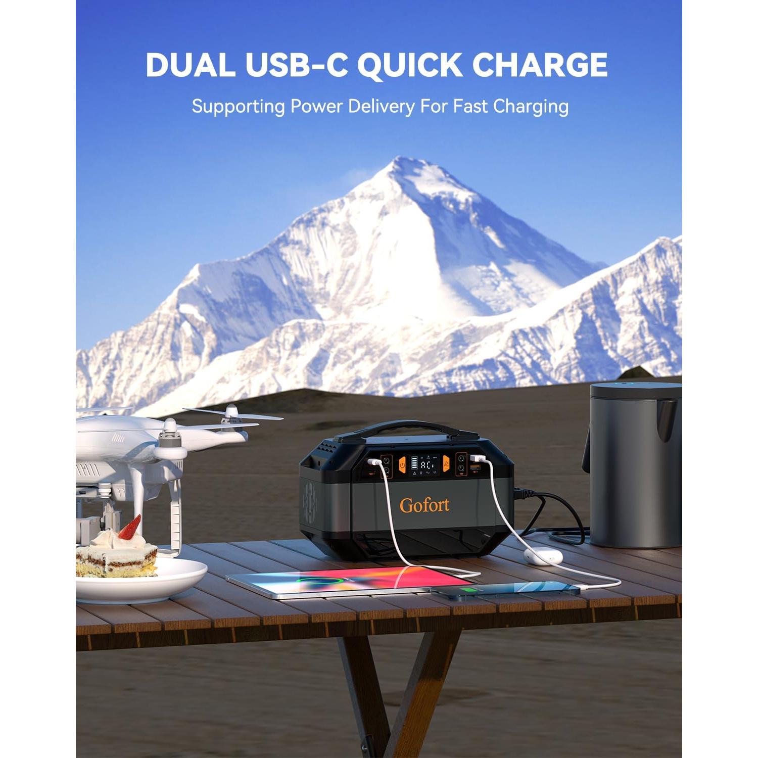 Estación de Energía Portátil GOFORT 330W 299Wh para Camping