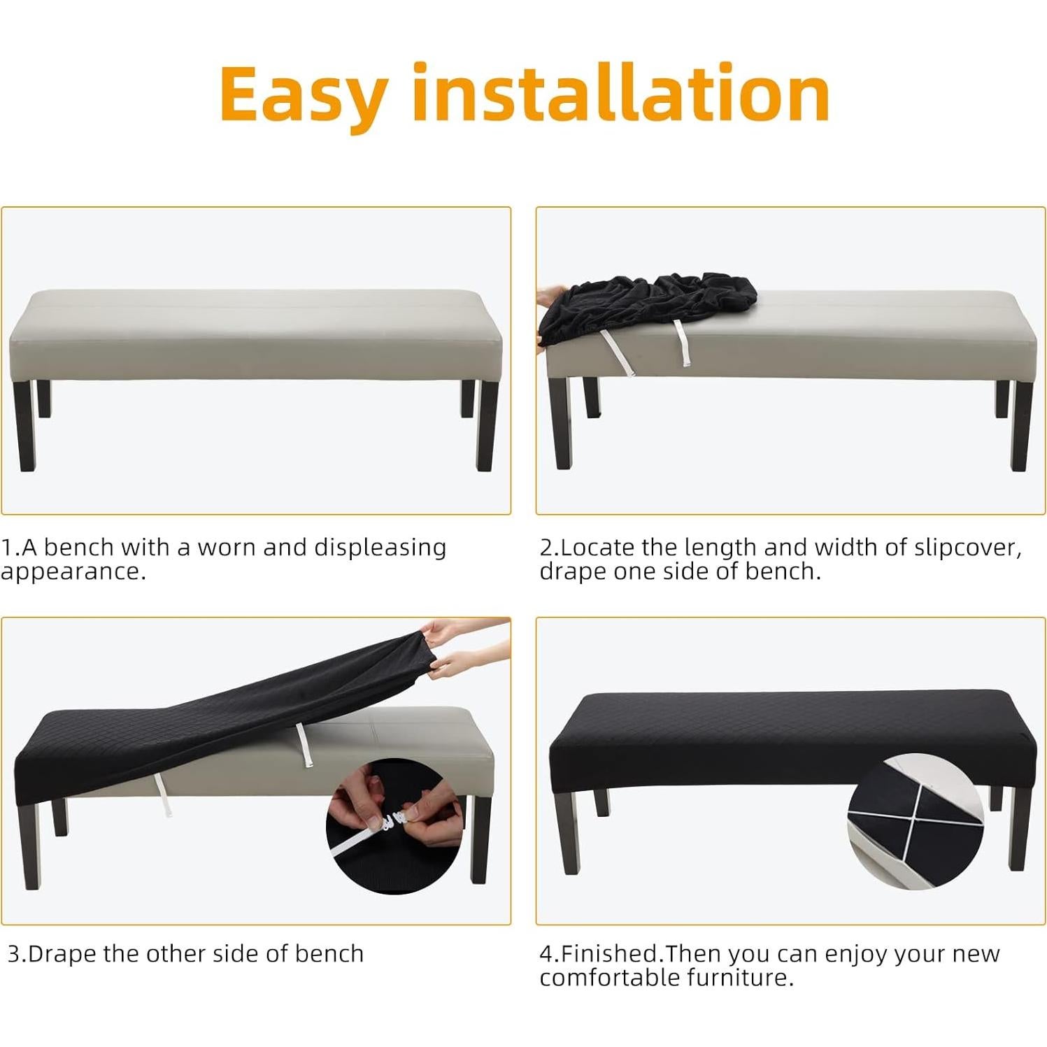 Funda de Banco Impermeable Fuloon 119-130cm Negro