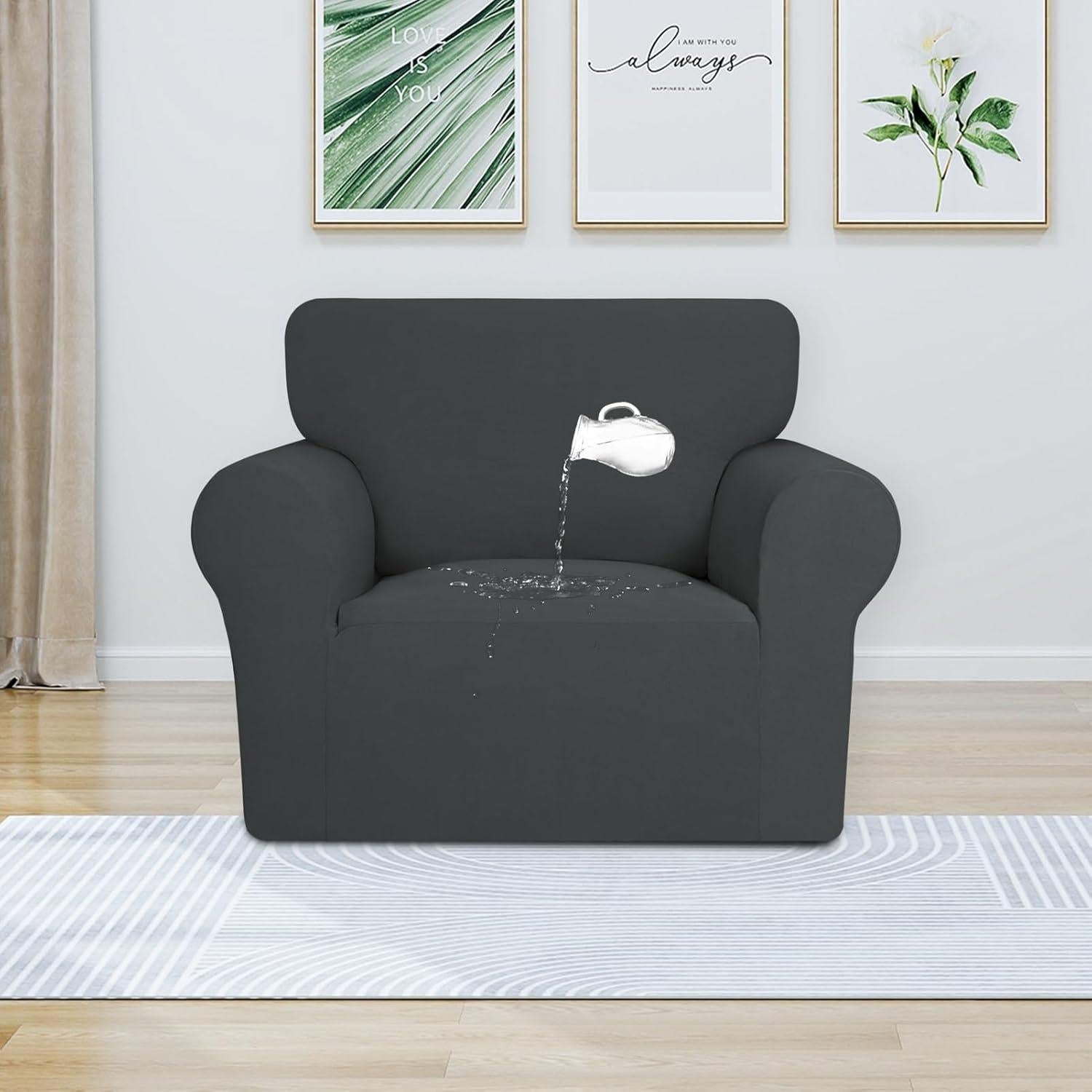 Funda Impermeable PureFit para Sofá Silla Gris Oscuro