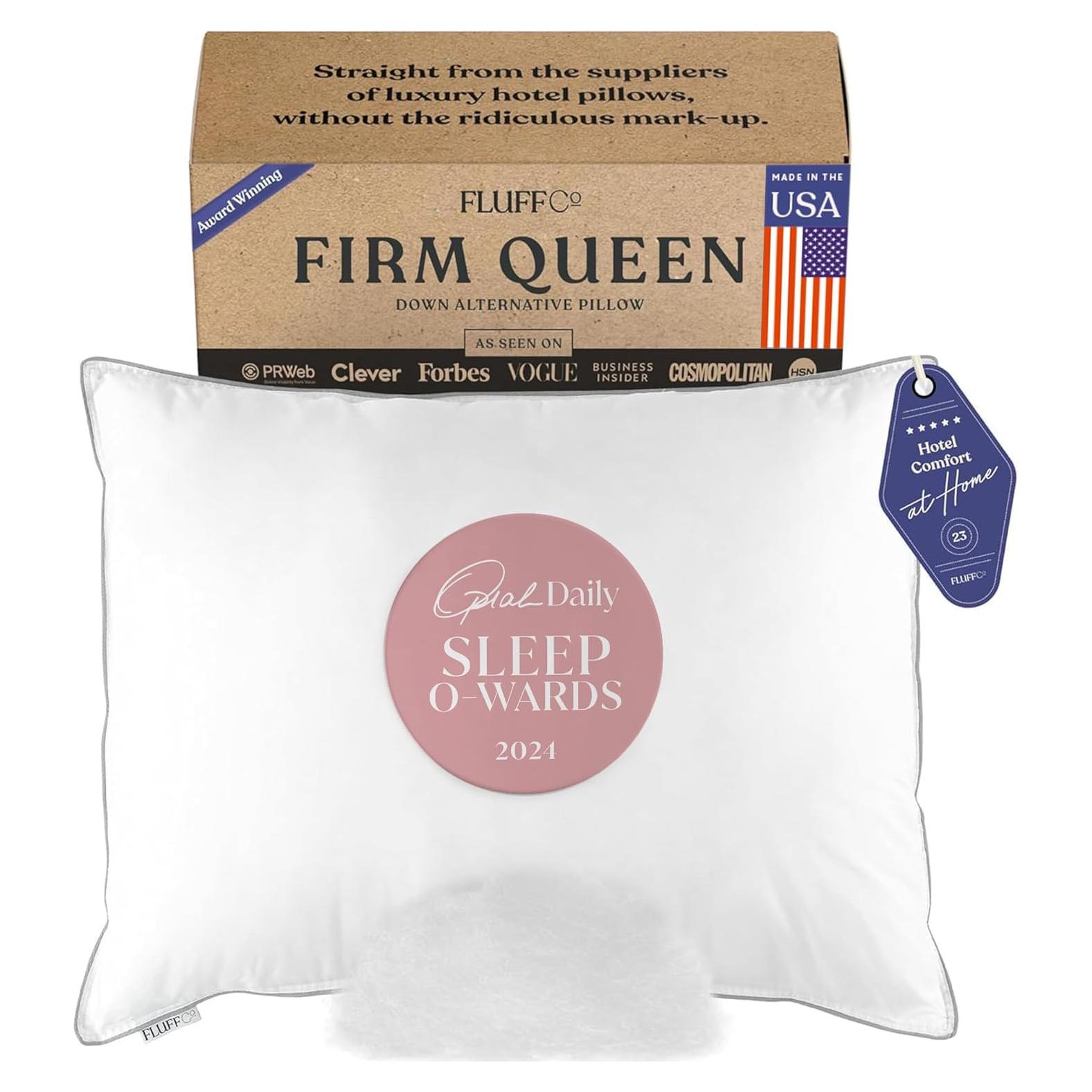 Cojín FluffCo Zen Fluff Queen - Alternativa a Plumas 300 Hilos