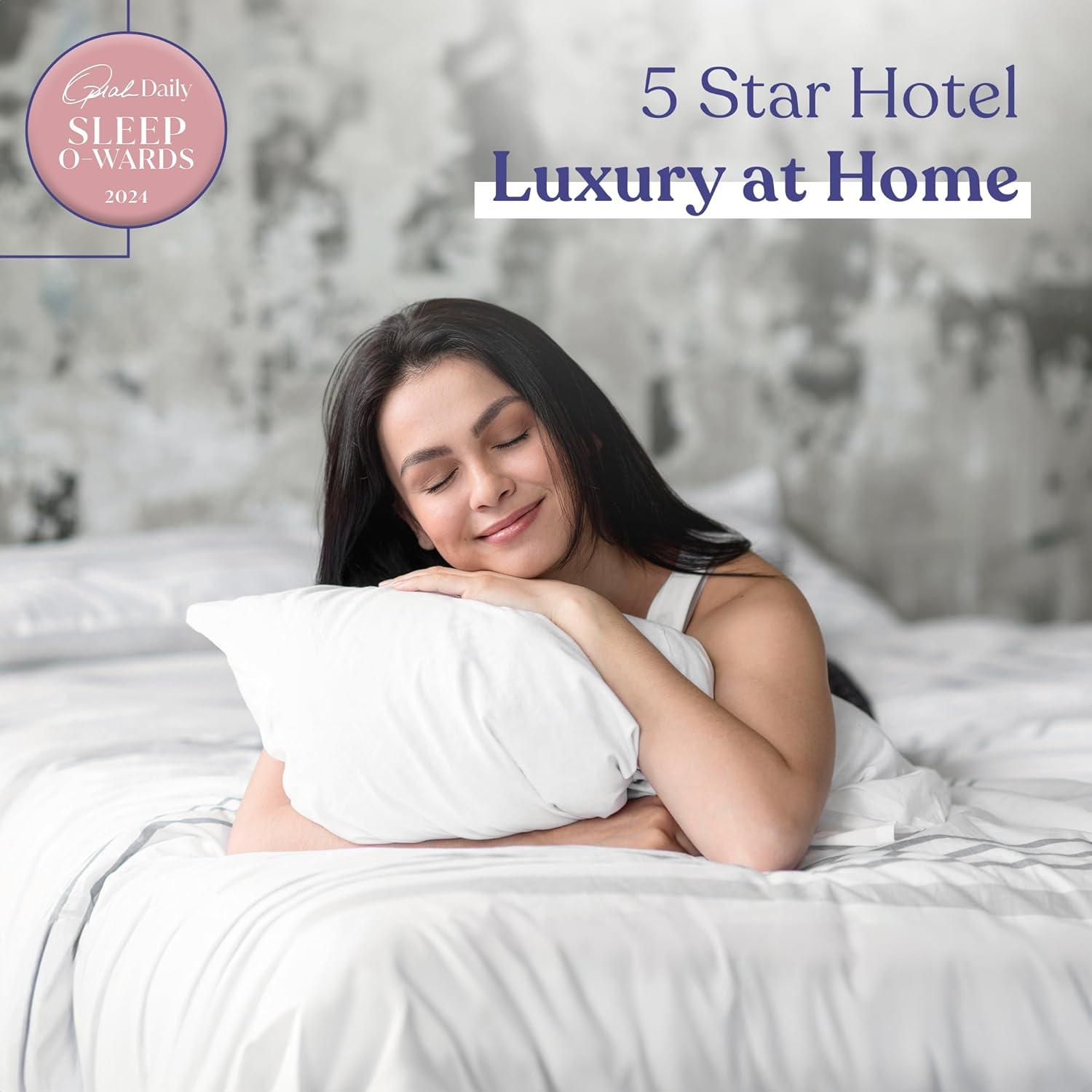 Cojín FluffCo Zen Fluff Queen - Alternativa a Plumas 300 Hilos