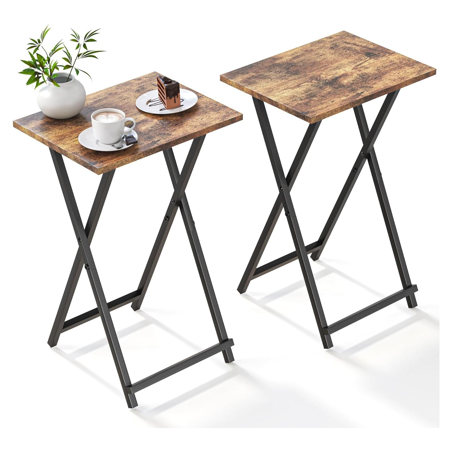 Mesa Plegable Acovy Marrón 40.96x30.99 cm, Juego de 2